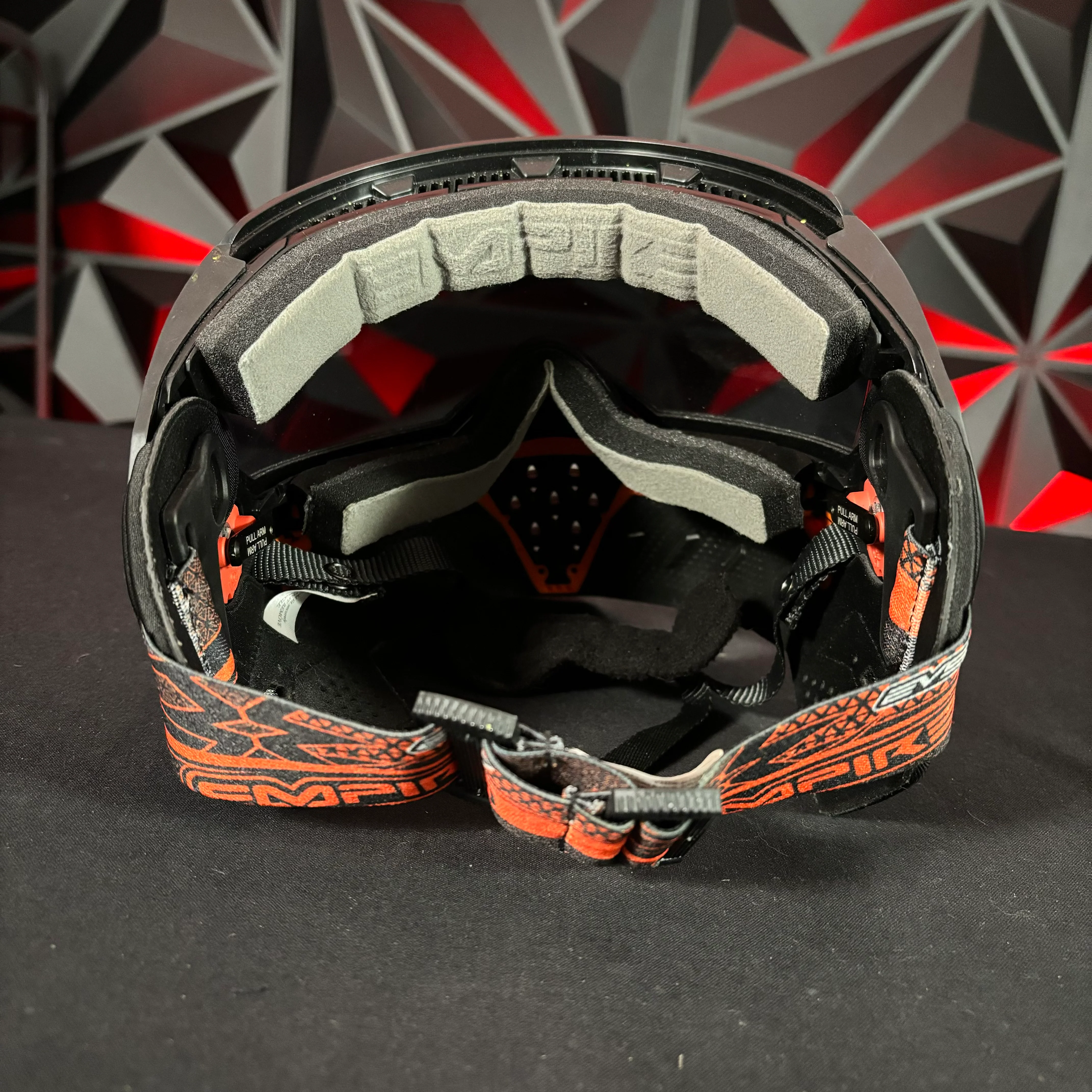 Used Empire EVS Paintball Mask - Black / Orange w/ Smoke Lens & Soft Goggle Bag - Image 5