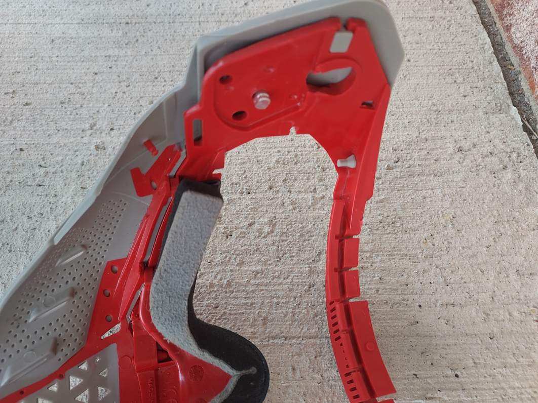 Used Empire EVS Paintball Mask FRAME ONLY - Grey / Red - Image 4