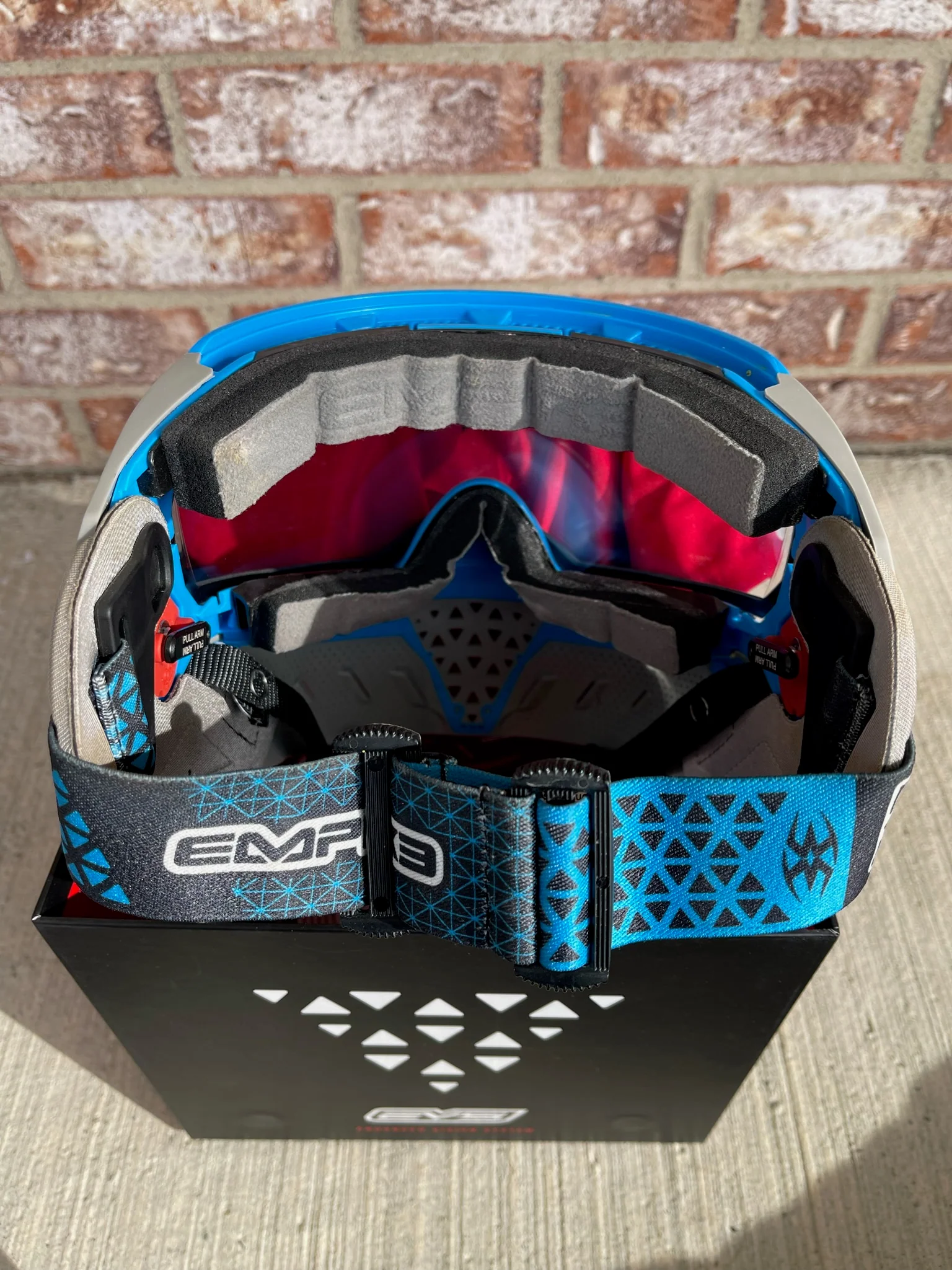 Used Empire EVS Paintball Mask - Grey / Cyan - Image 4