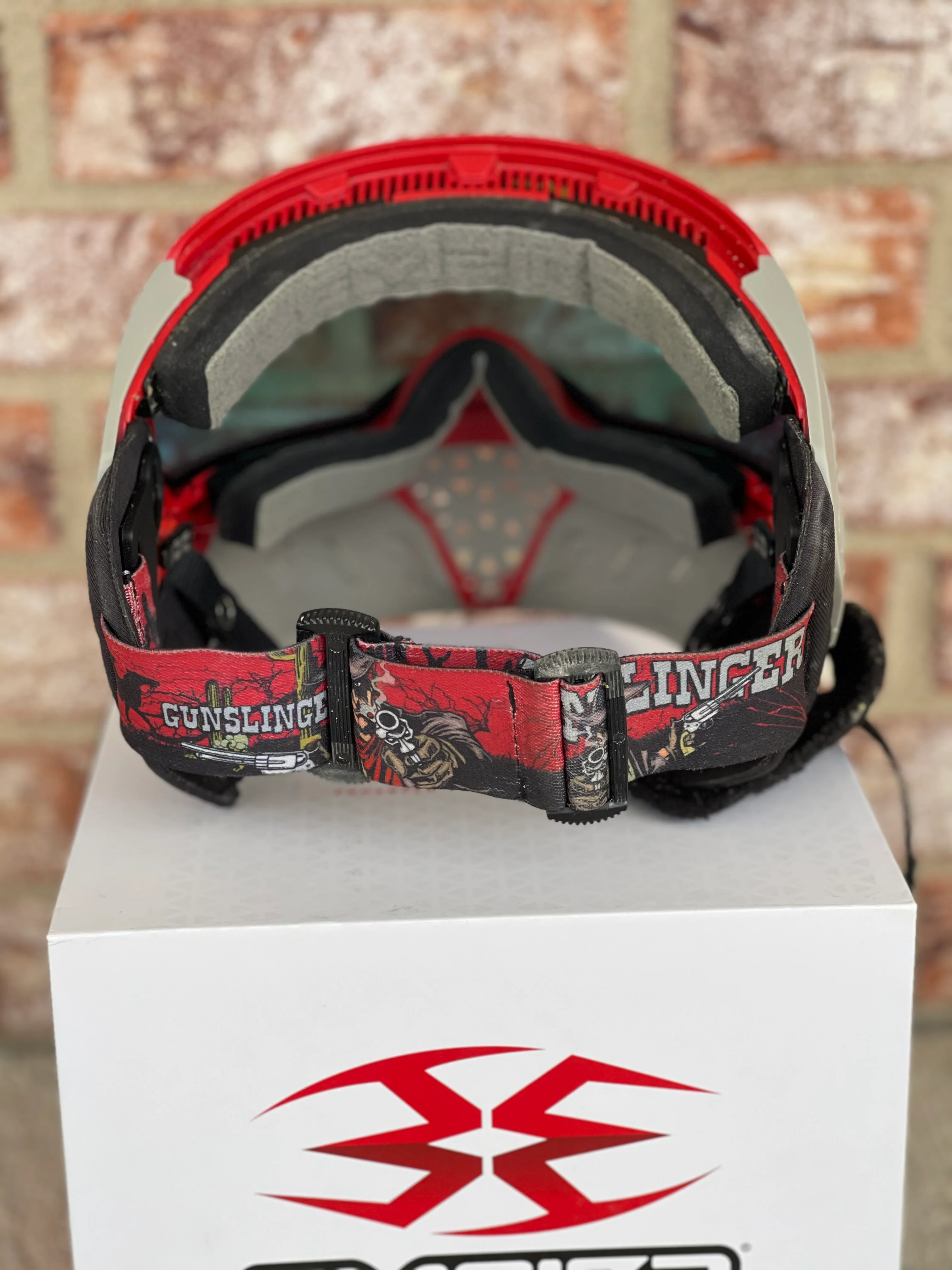 Used Empire EVS Paintball Mask - Grey/Red - w/ 2 additional Head Straps - Image 4