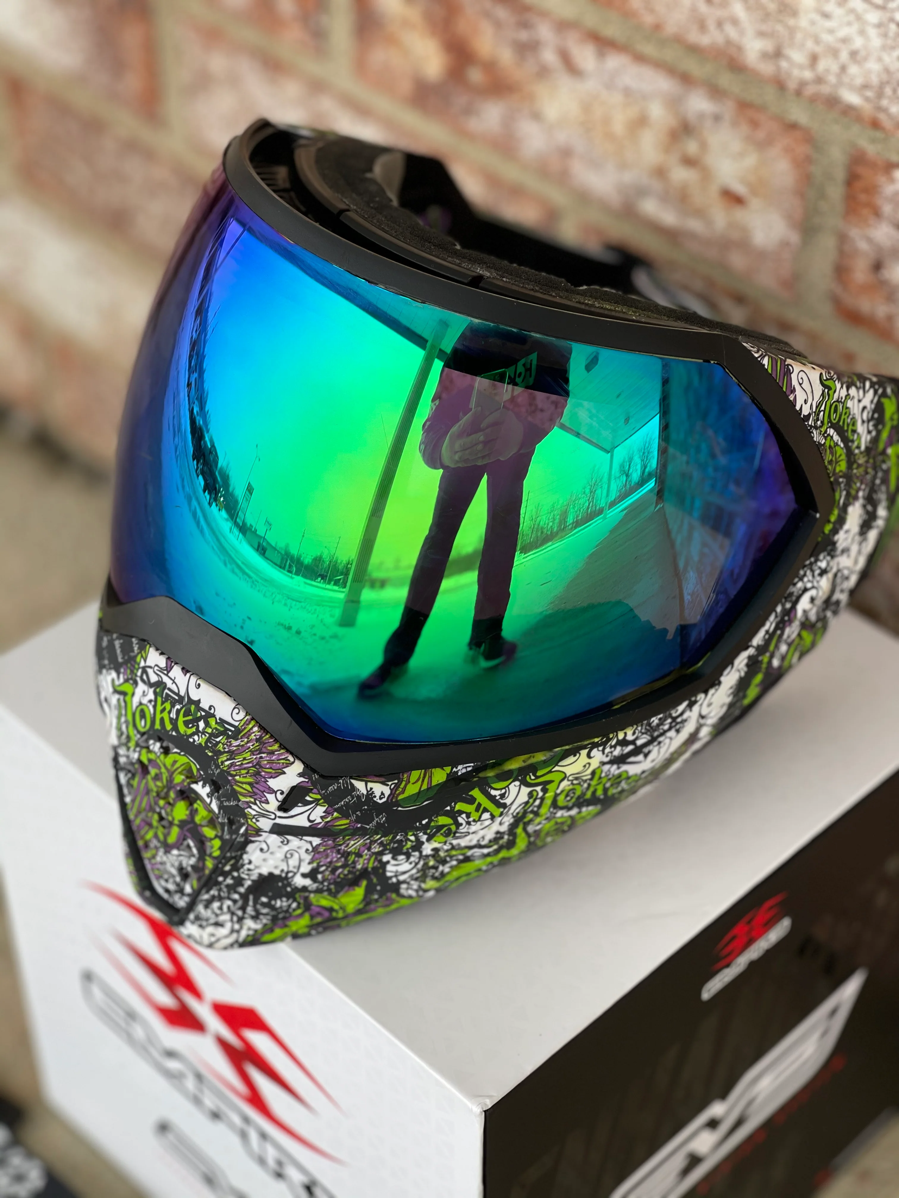Used Empire EVS Paintball Mask - LE Joker Lime - Image 2