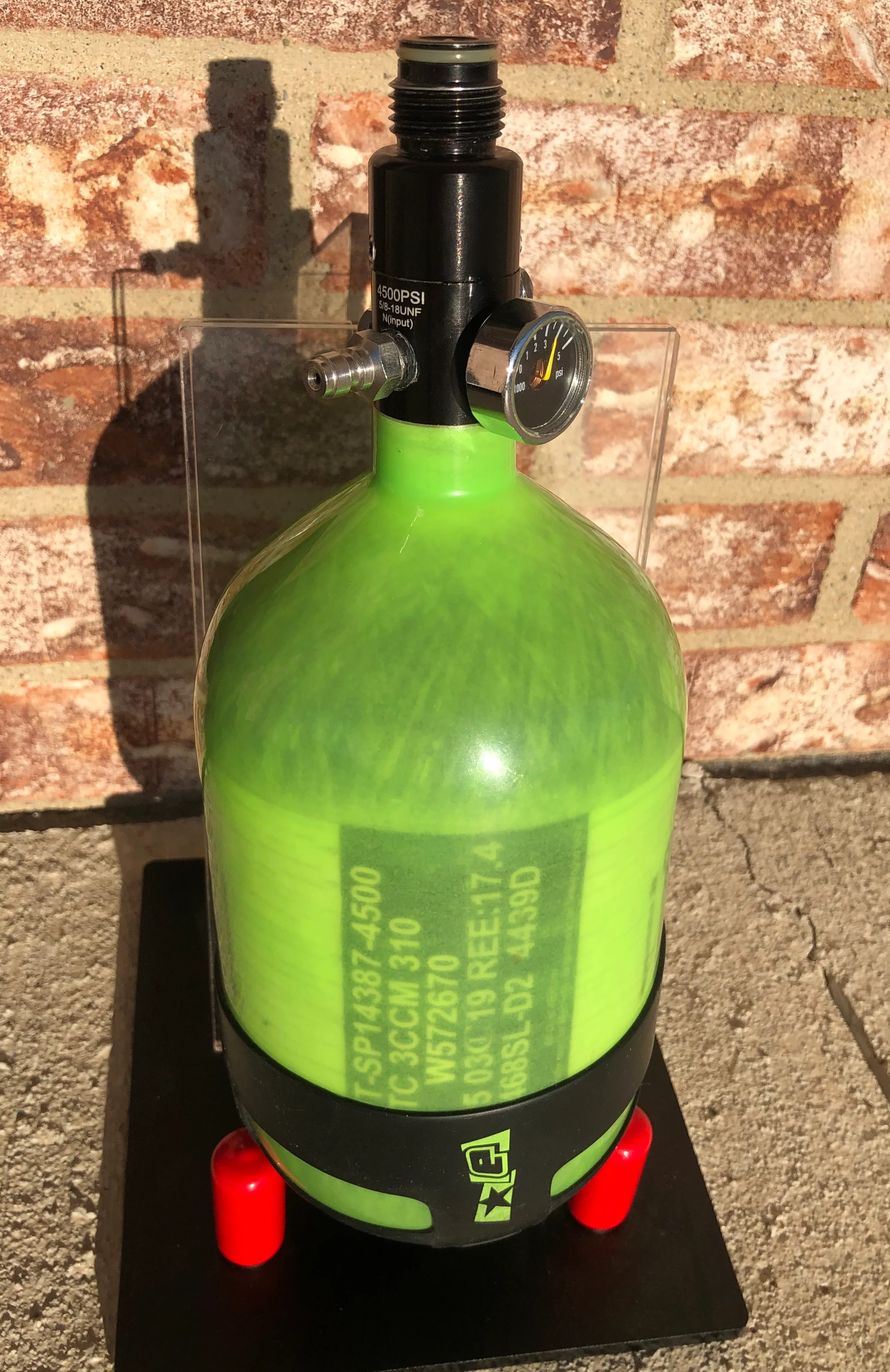 Used Empire Mega Lite 68/4500 Paintball Tank - Lime - Image 2