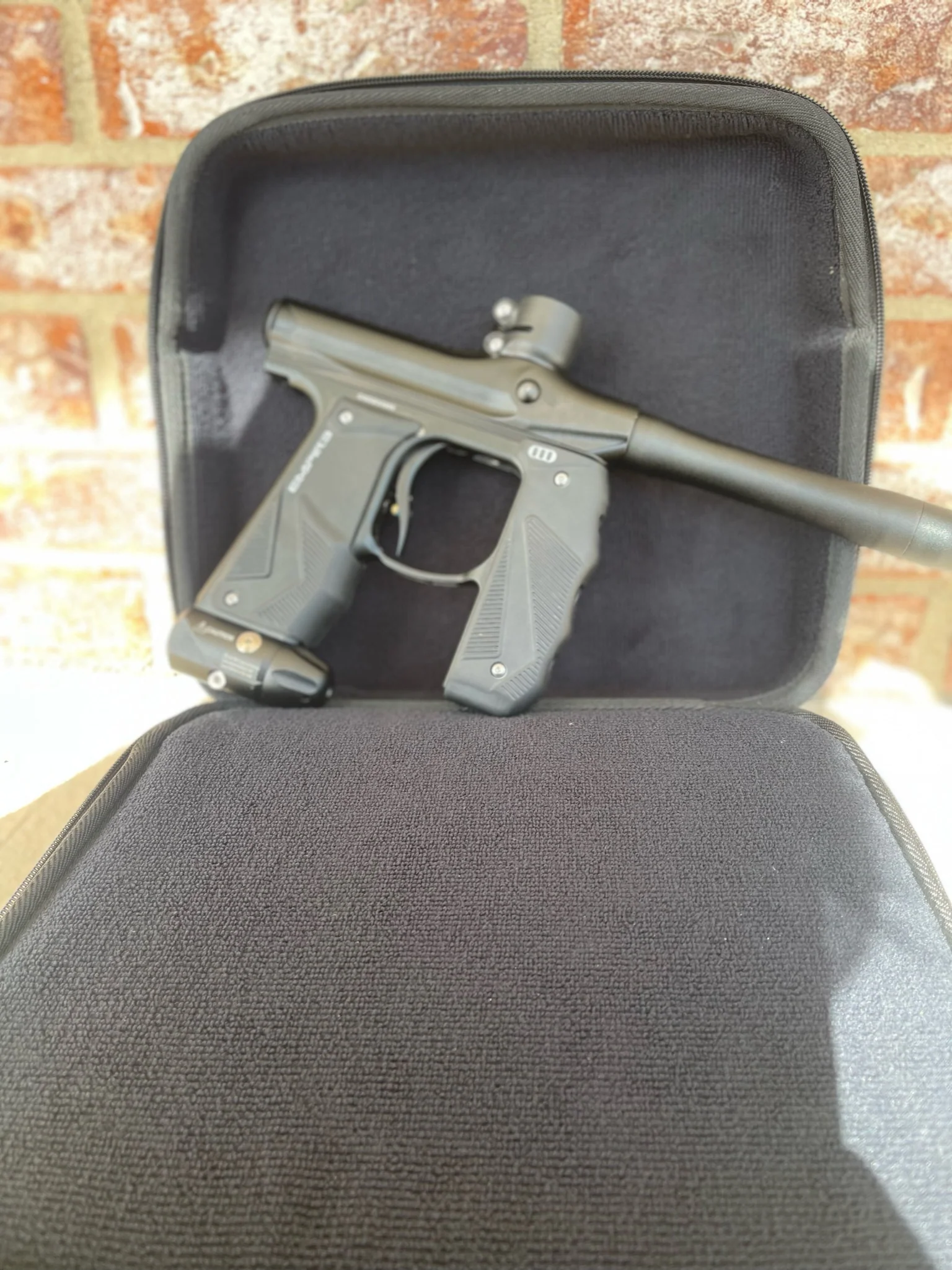 Used Empire Mini GS Paintball Gun - Black w/ 2 Piece Barrel & HK Army Exo 2.0 Marker Case - Image 5