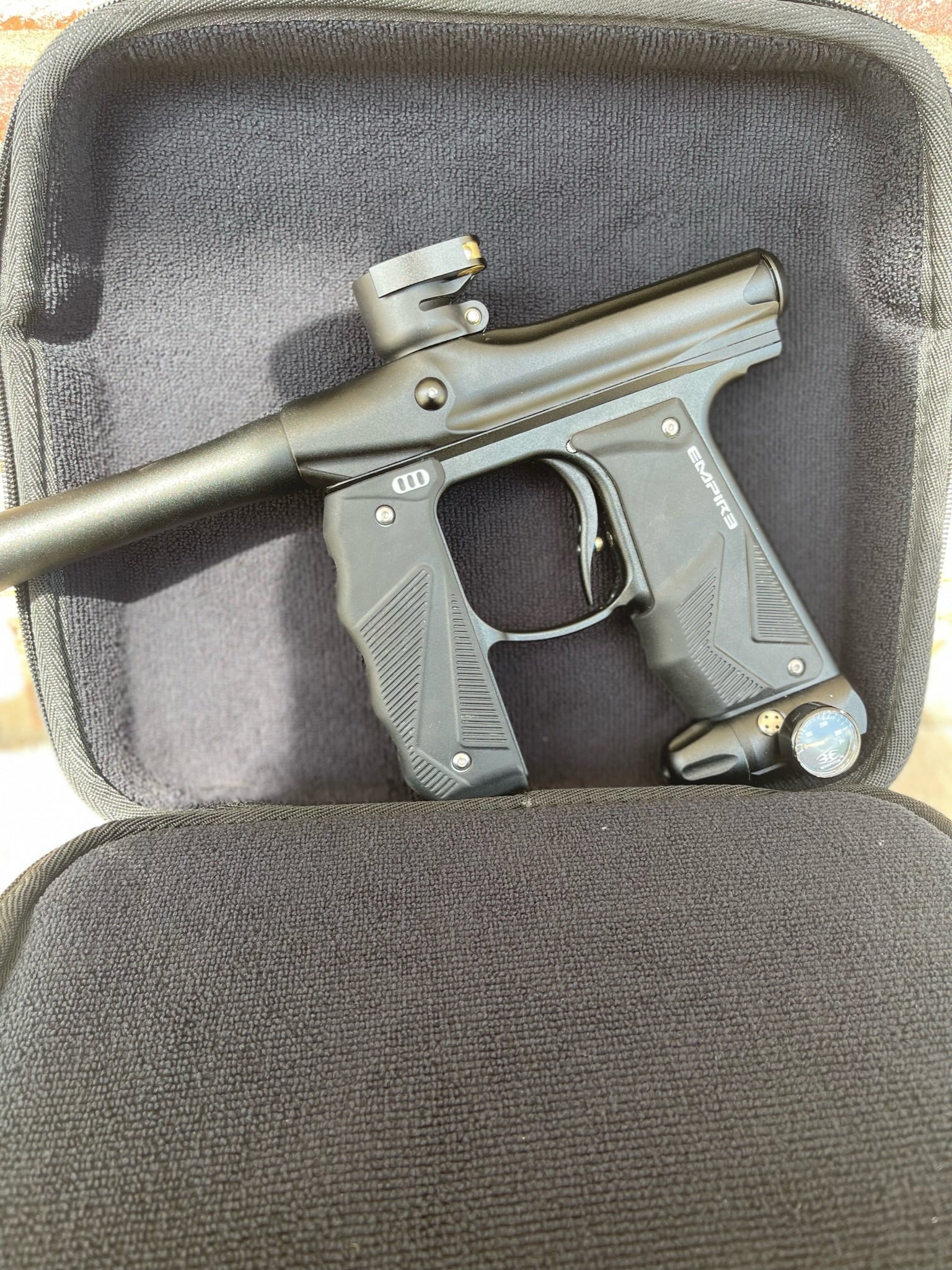 Used Empire Mini GS Paintball Gun - Black w/ 2 Piece Barrel & HK Army Exo 2.0 Marker Case - Image 6