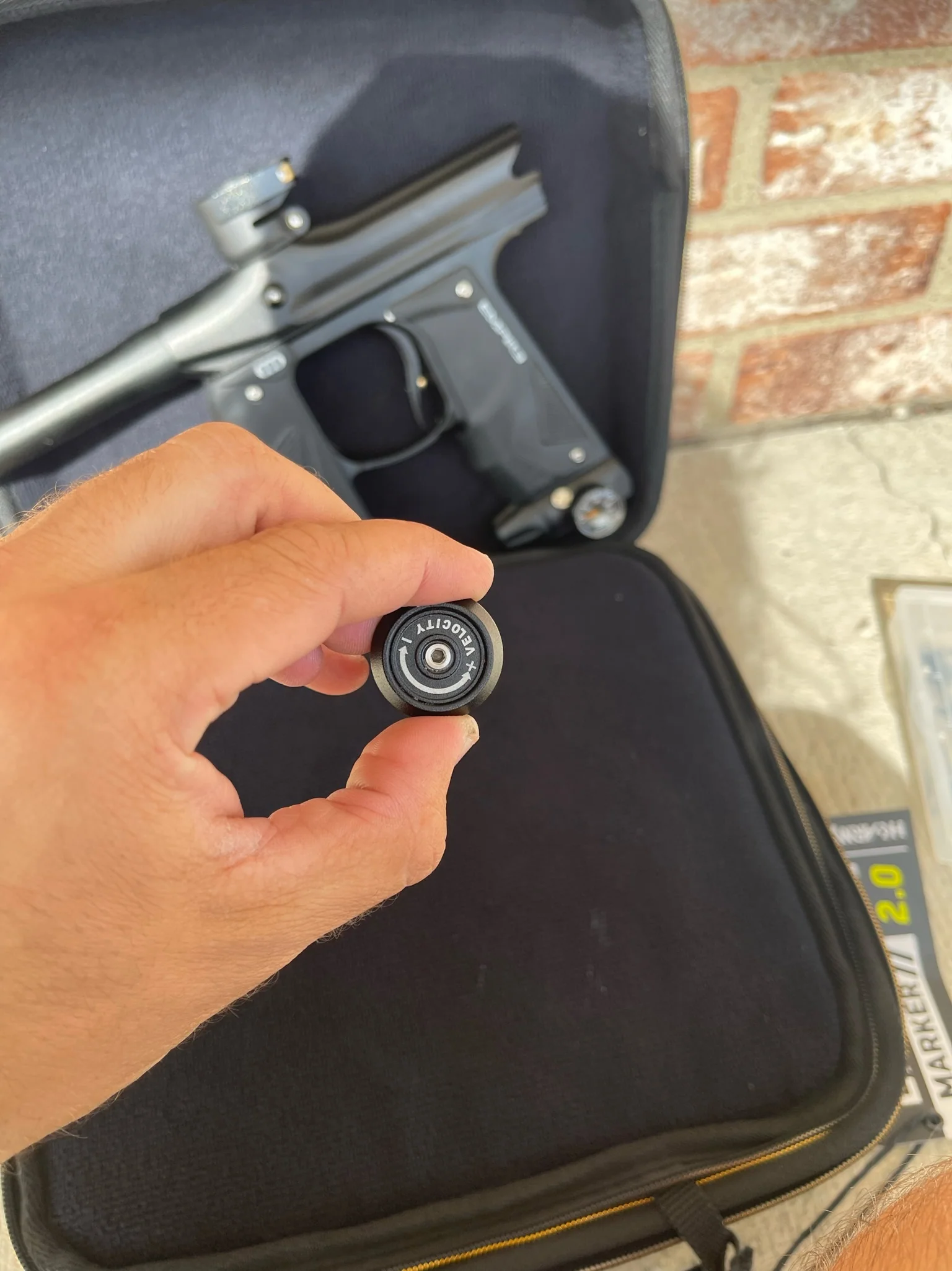 Used Empire Mini GS Paintball Gun - Black w/ 2 Piece Barrel & HK Army Exo 2.0 Marker Case - Image 8
