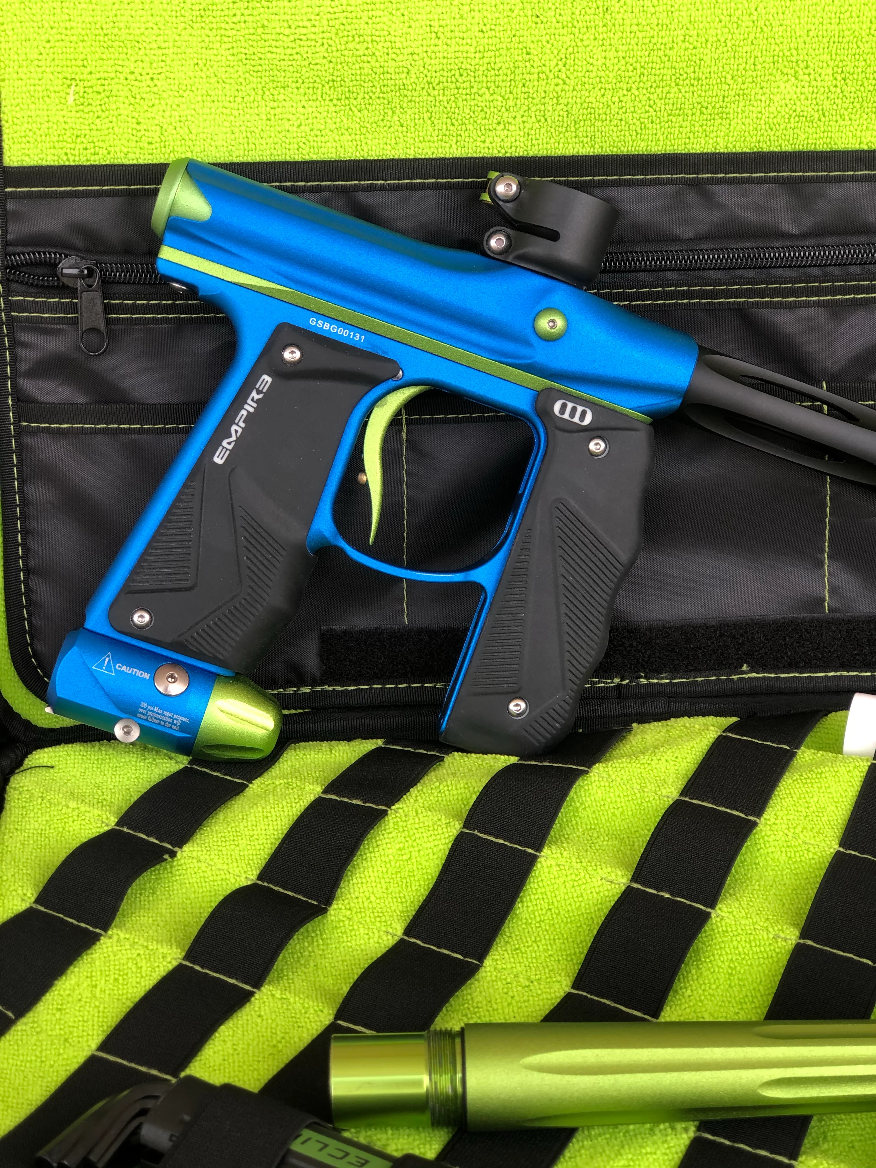 Used Empire Mini GS Paintball Gun- Blue/Lime - Image 3