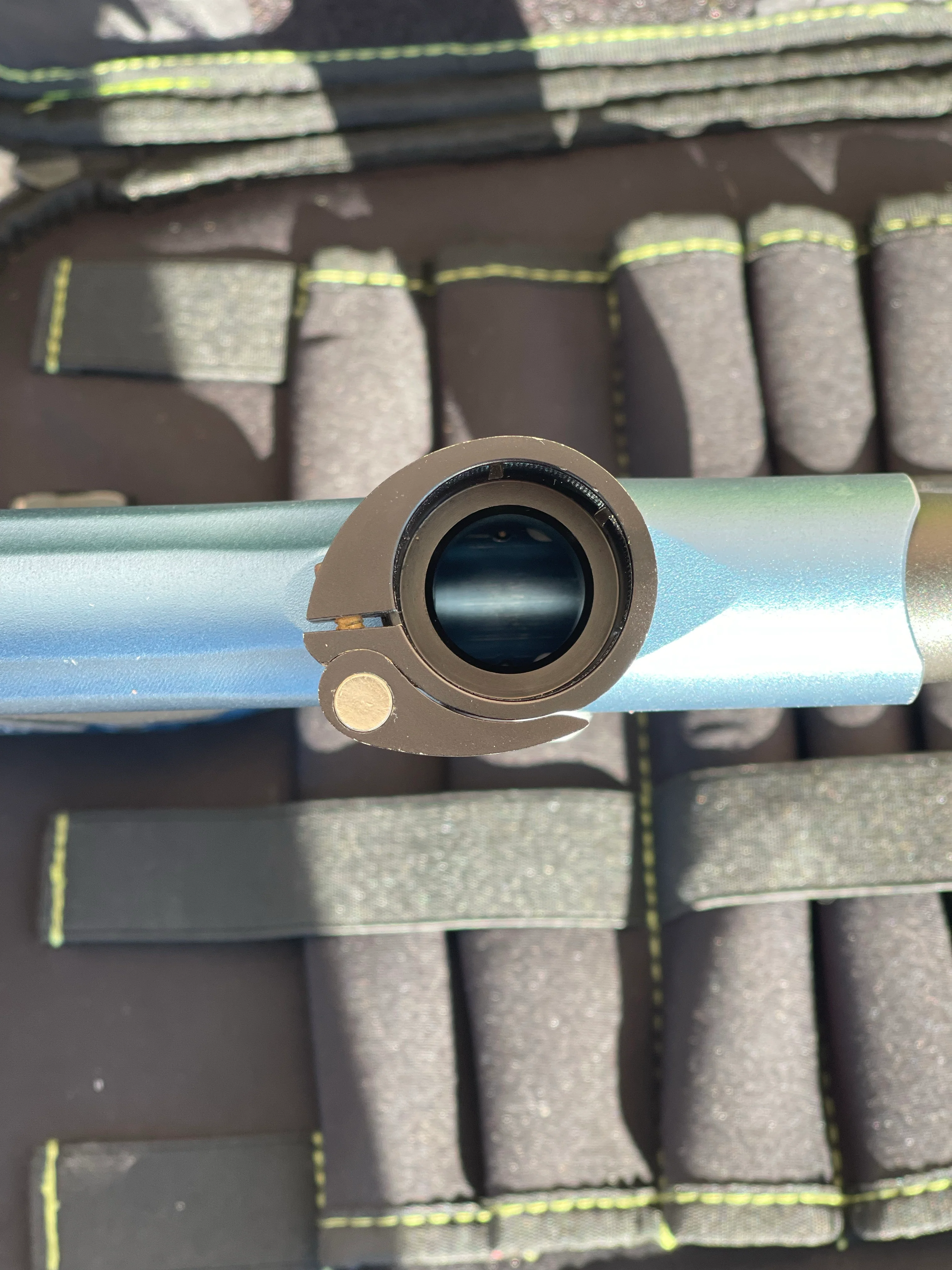 Used Empire Mini GS Paintball Gun - Blue/Silver w/ 14" 1 Piece Proto Barrel - Image 9