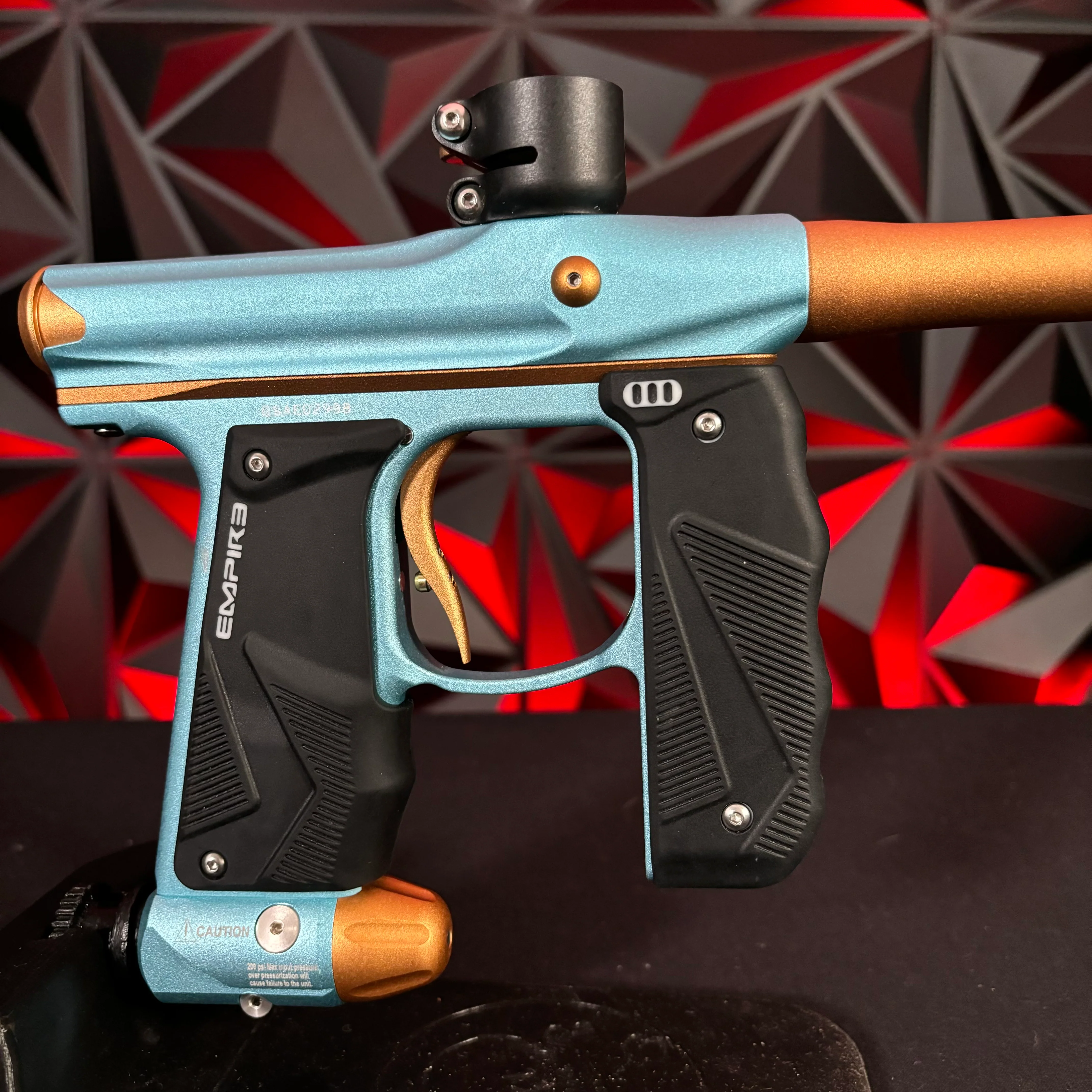 Used Empire Mini GS Paintball Gun - Dust Aqua/Orange - Image 3
