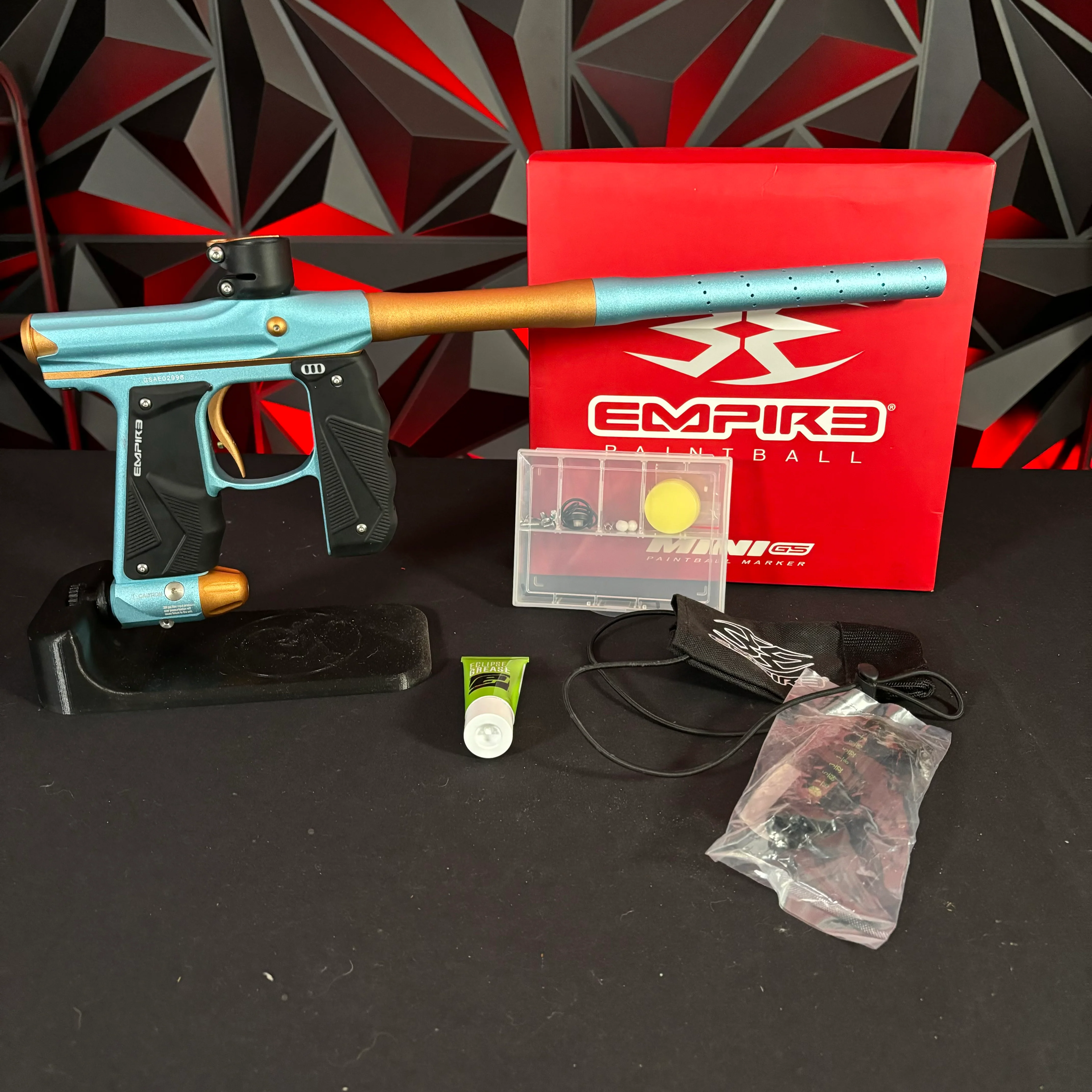 Used Empire Mini GS Paintball Gun - Dust Aqua/Orange - Image 7