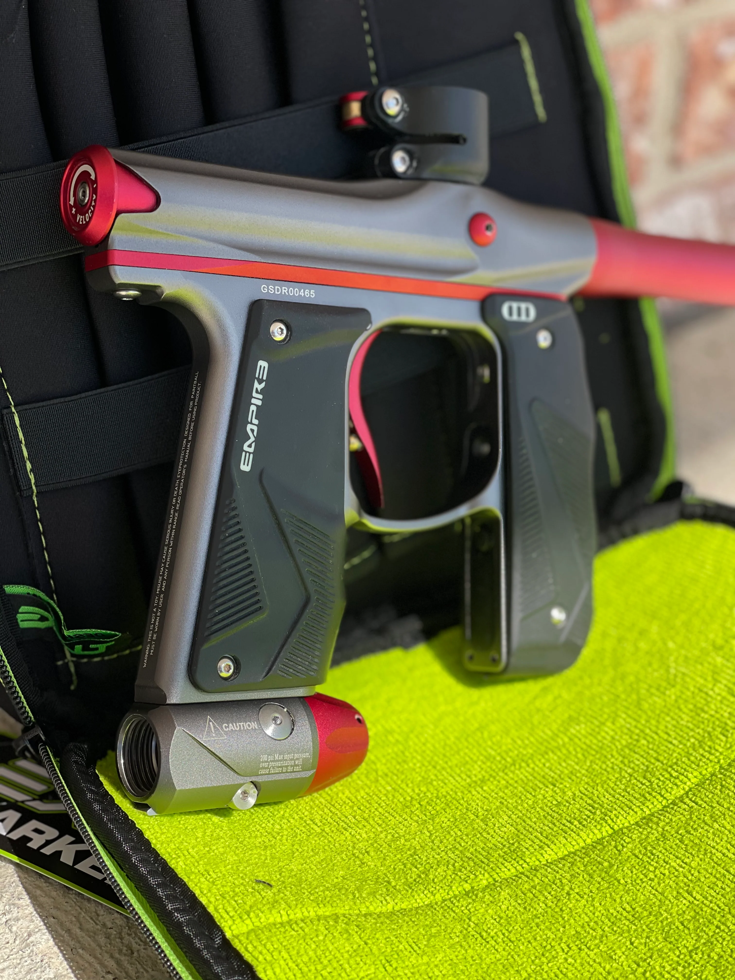 Used Empire Mini GS Paintball Gun - Dust Grey / Red