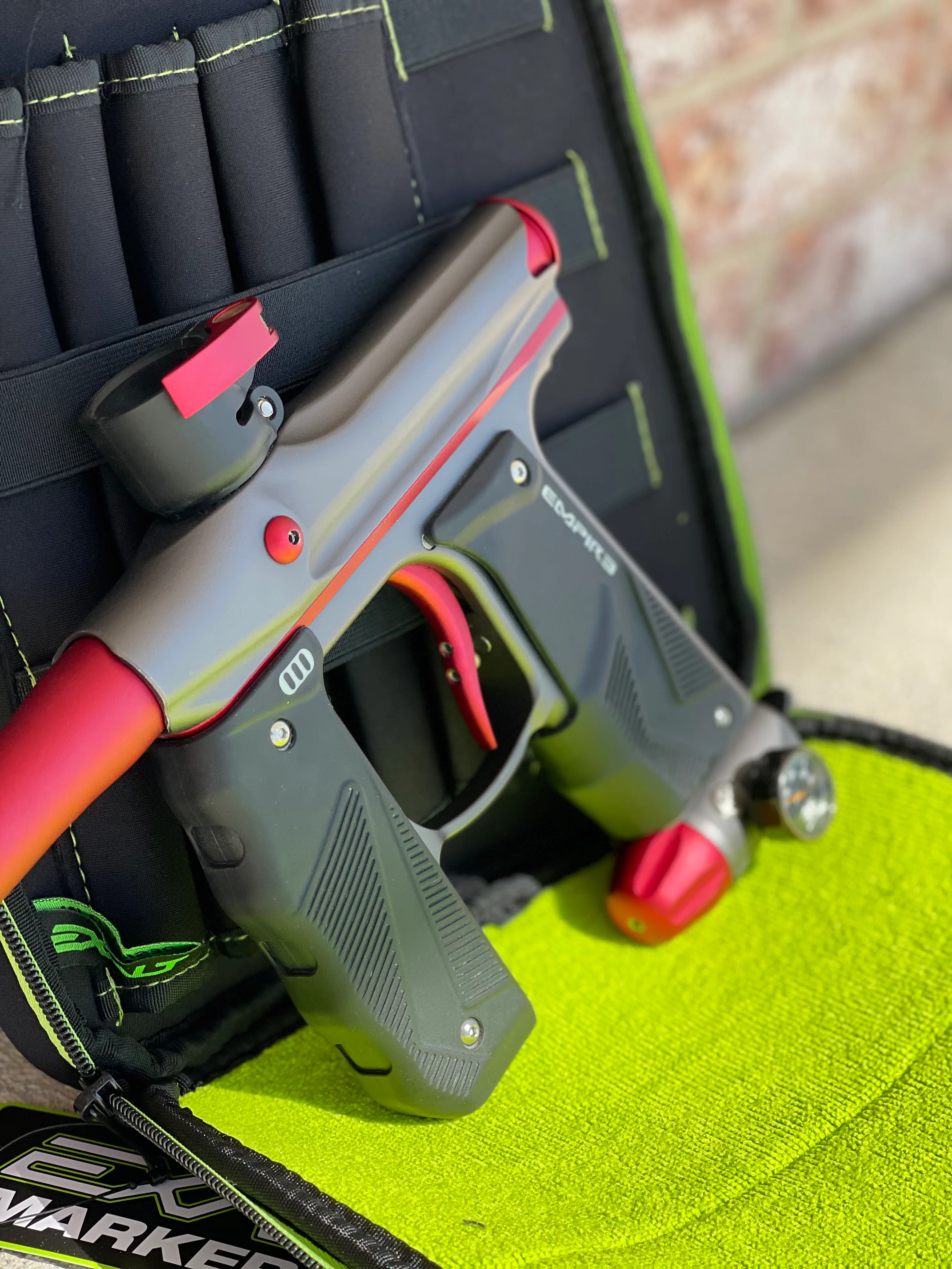 Used Empire Mini GS Paintball Gun - Dust Grey / Red - Image 3