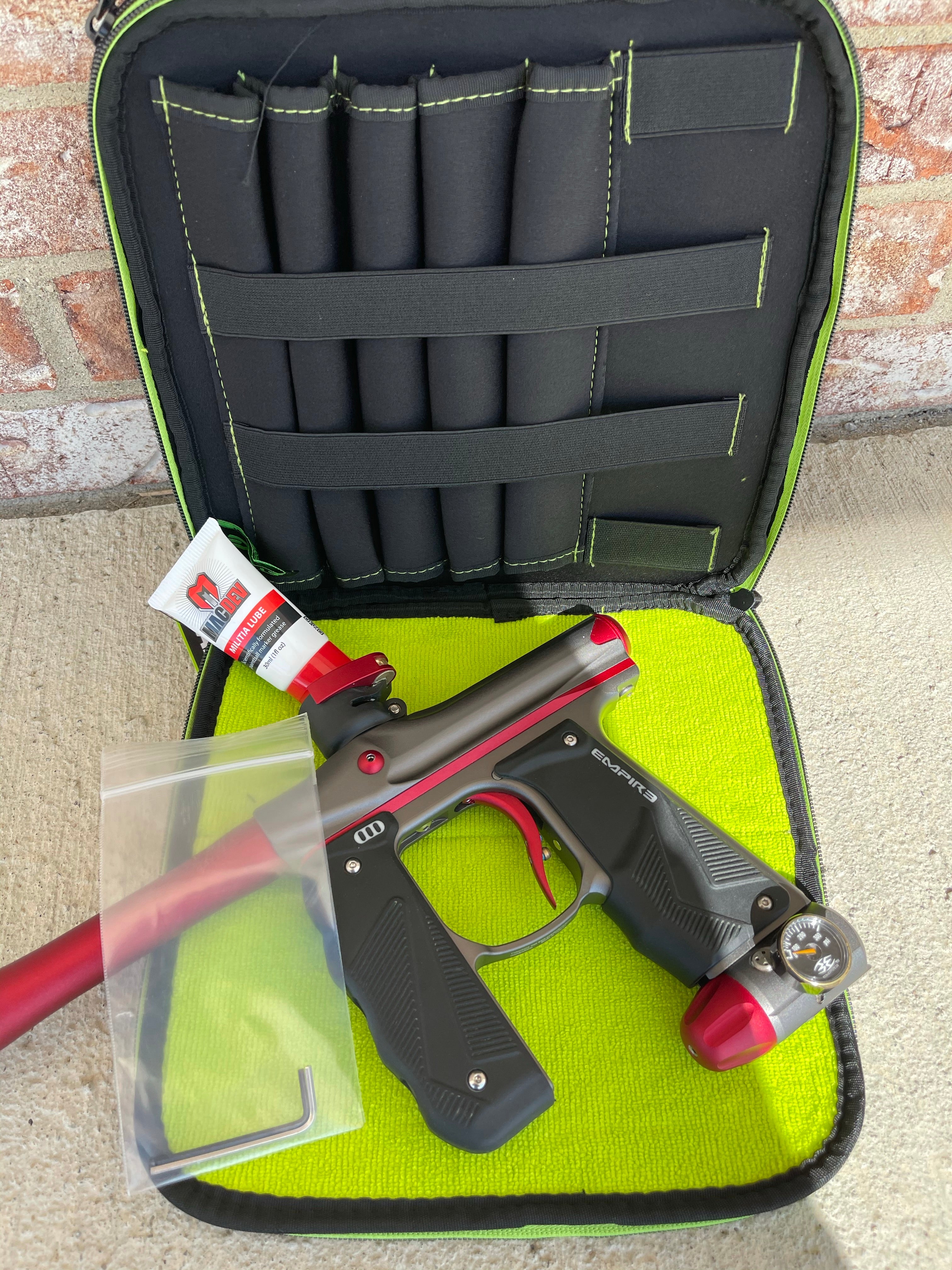 Used Empire Mini GS Paintball Gun - Dust Grey / Red - Image 5