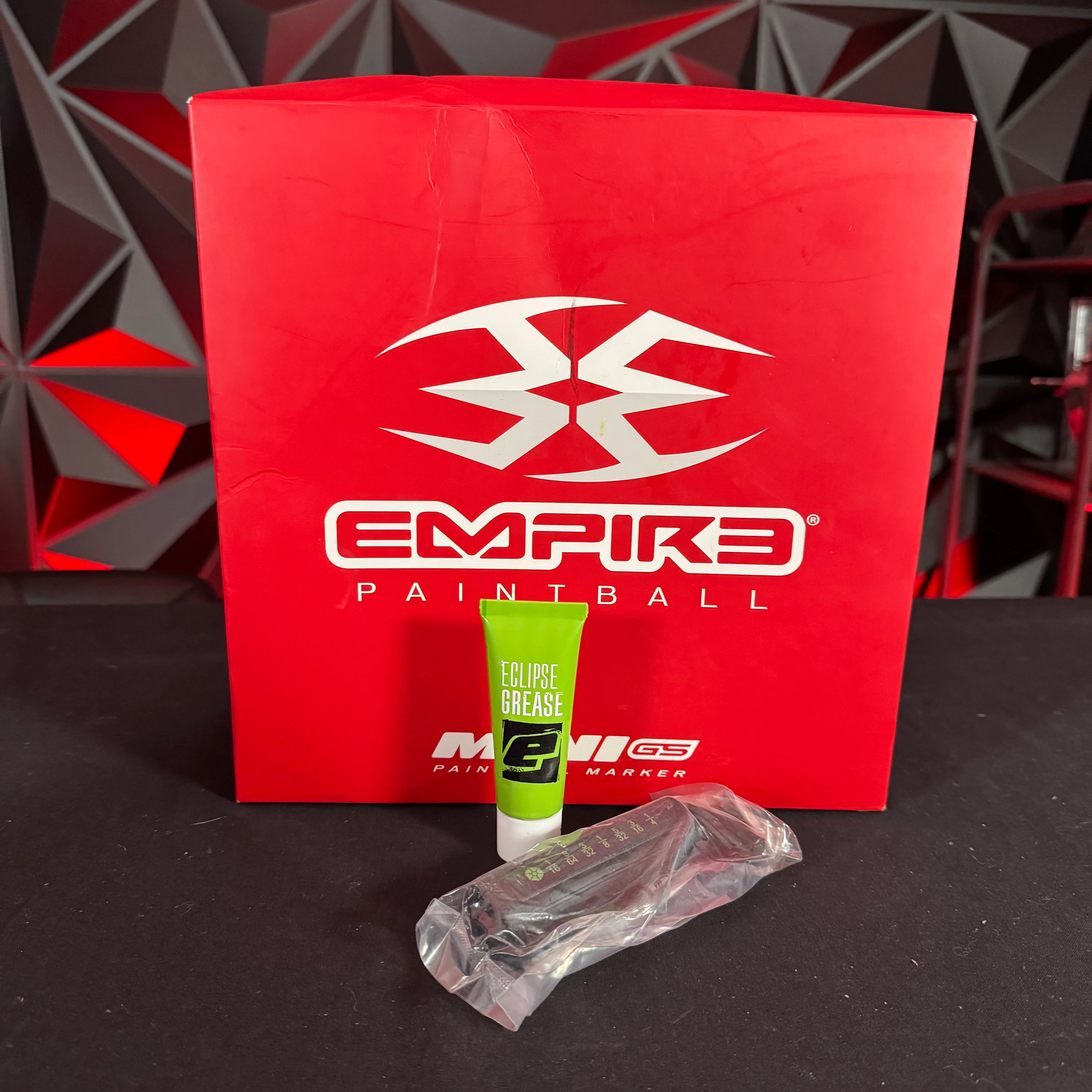 Used Empire Mini GS Paintball Gun - Dust Silver/Dust Gold w/Freak XL Barrel System - Image 8