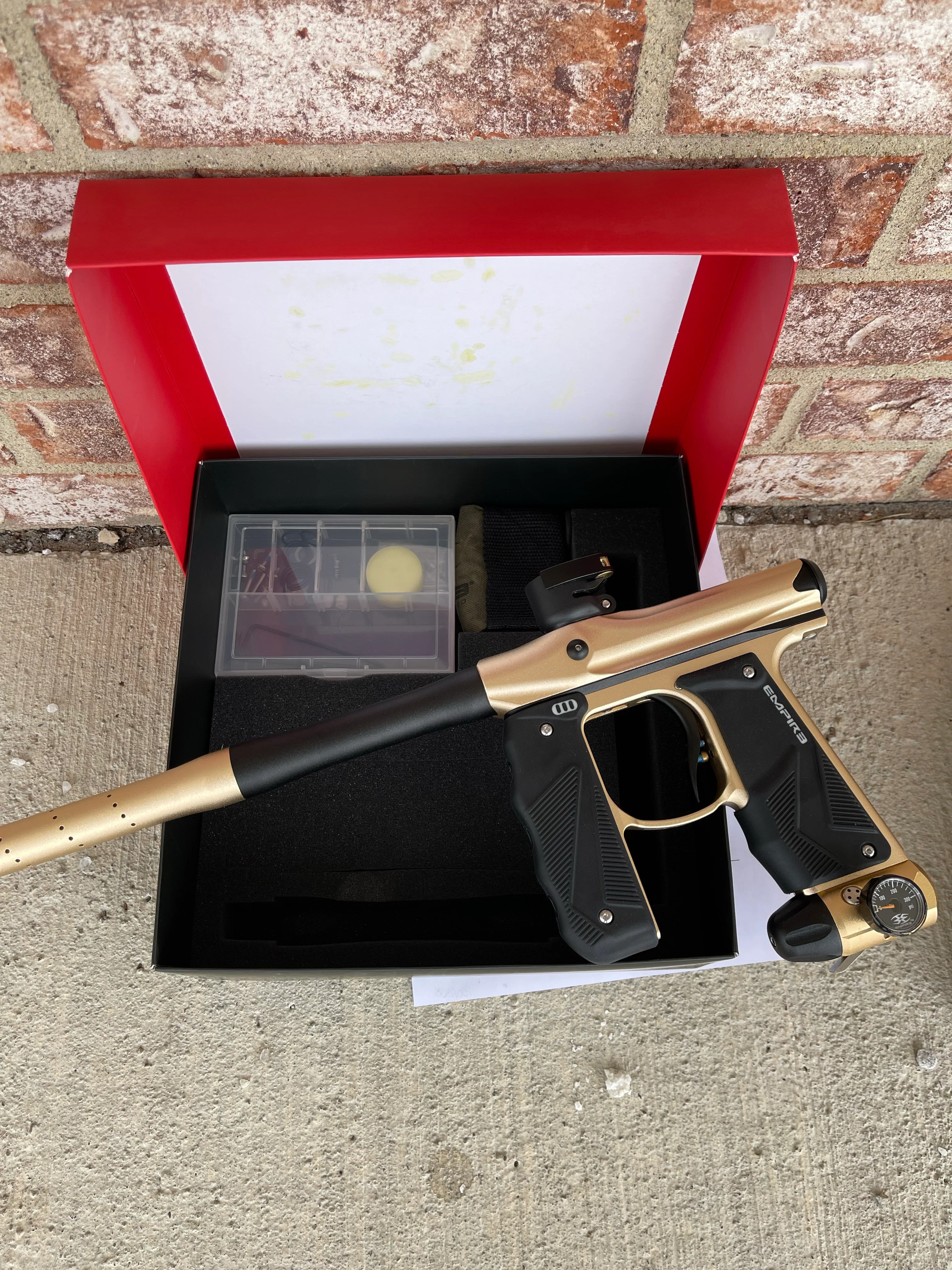 Used Empire Mini GS Paintball Gun - Dust Tan/Black w/ 2 Piece Barrel - Image 5