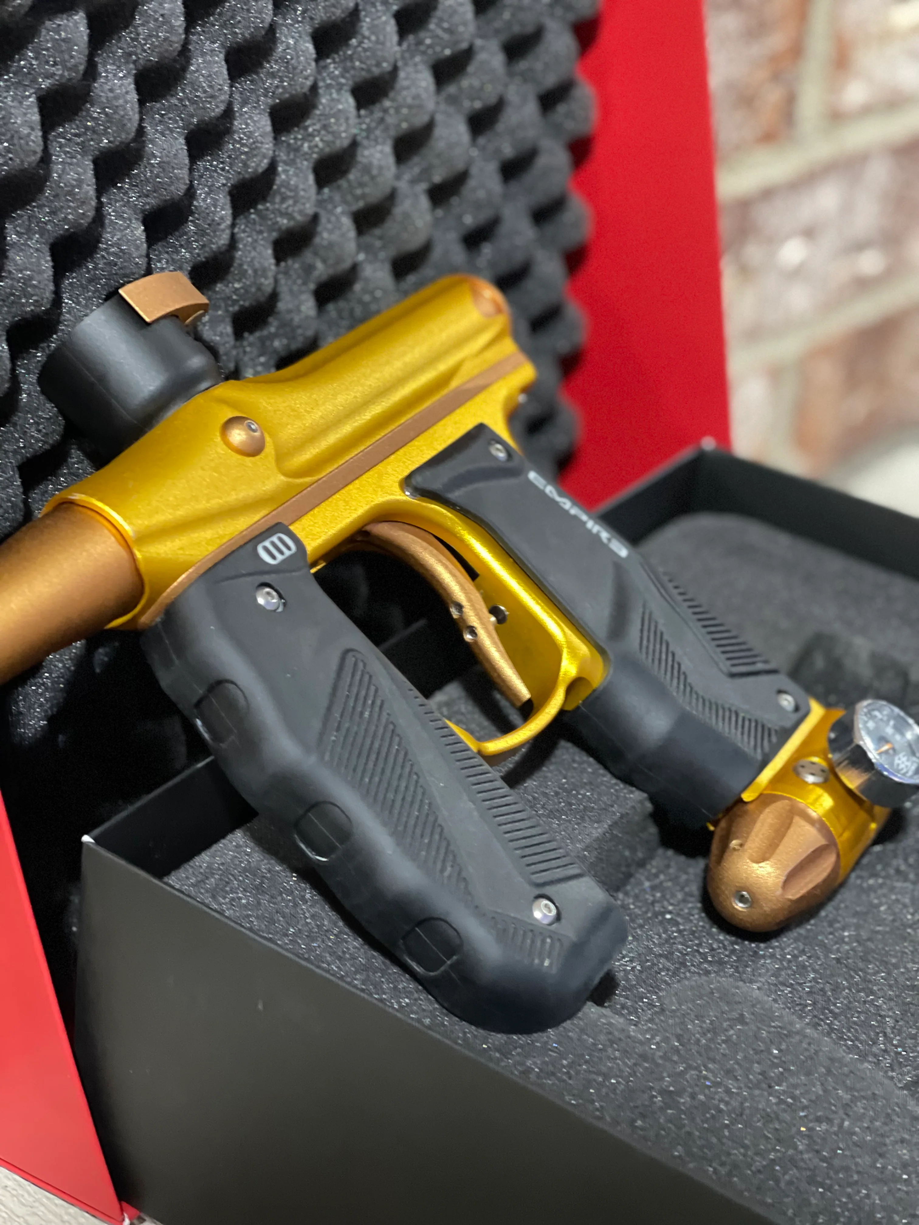 Used Empire Mini GS Paintball Gun - Gold / Bronze - Image 4