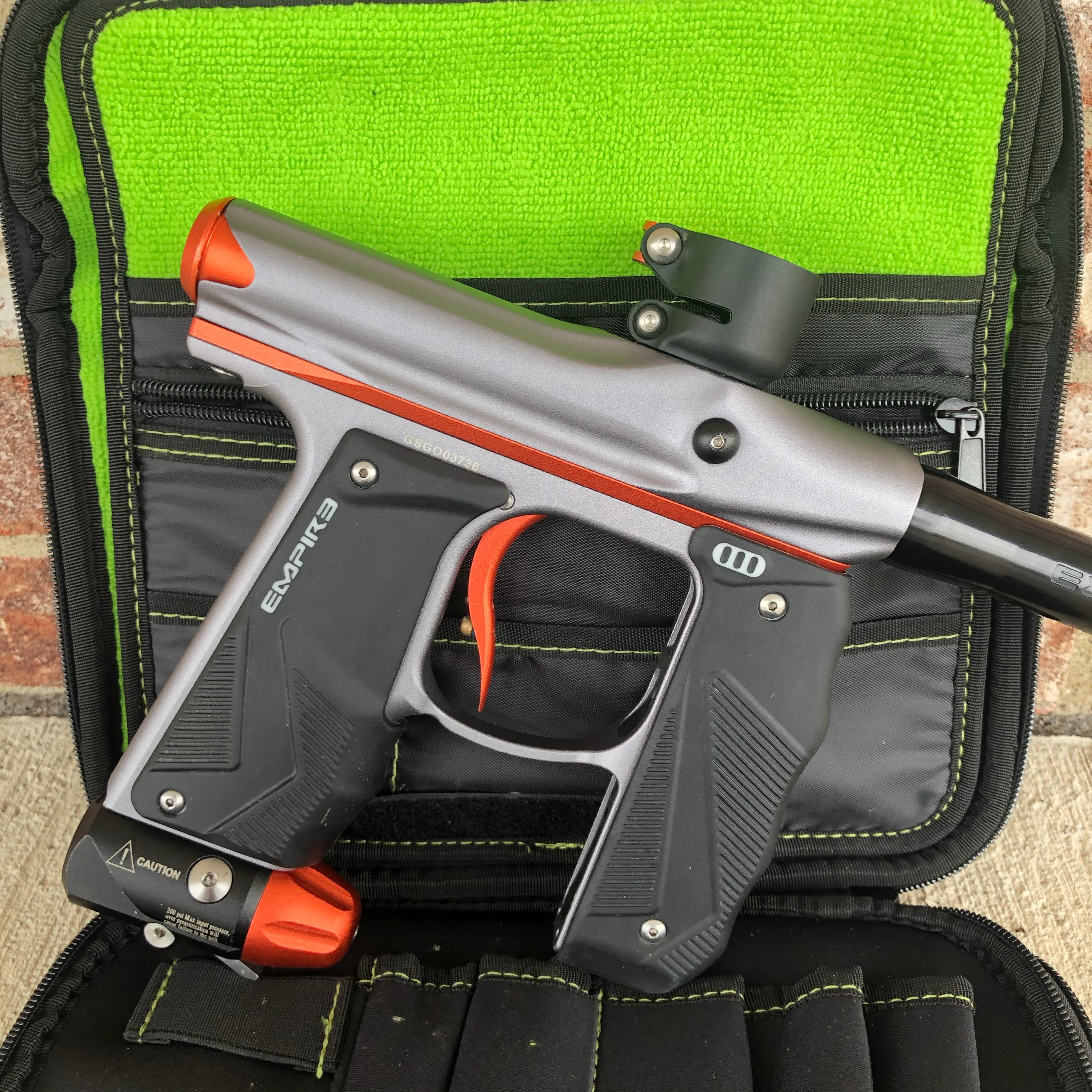 Used Empire Mini GS Paintball Gun- Grey/Organge - Image 2