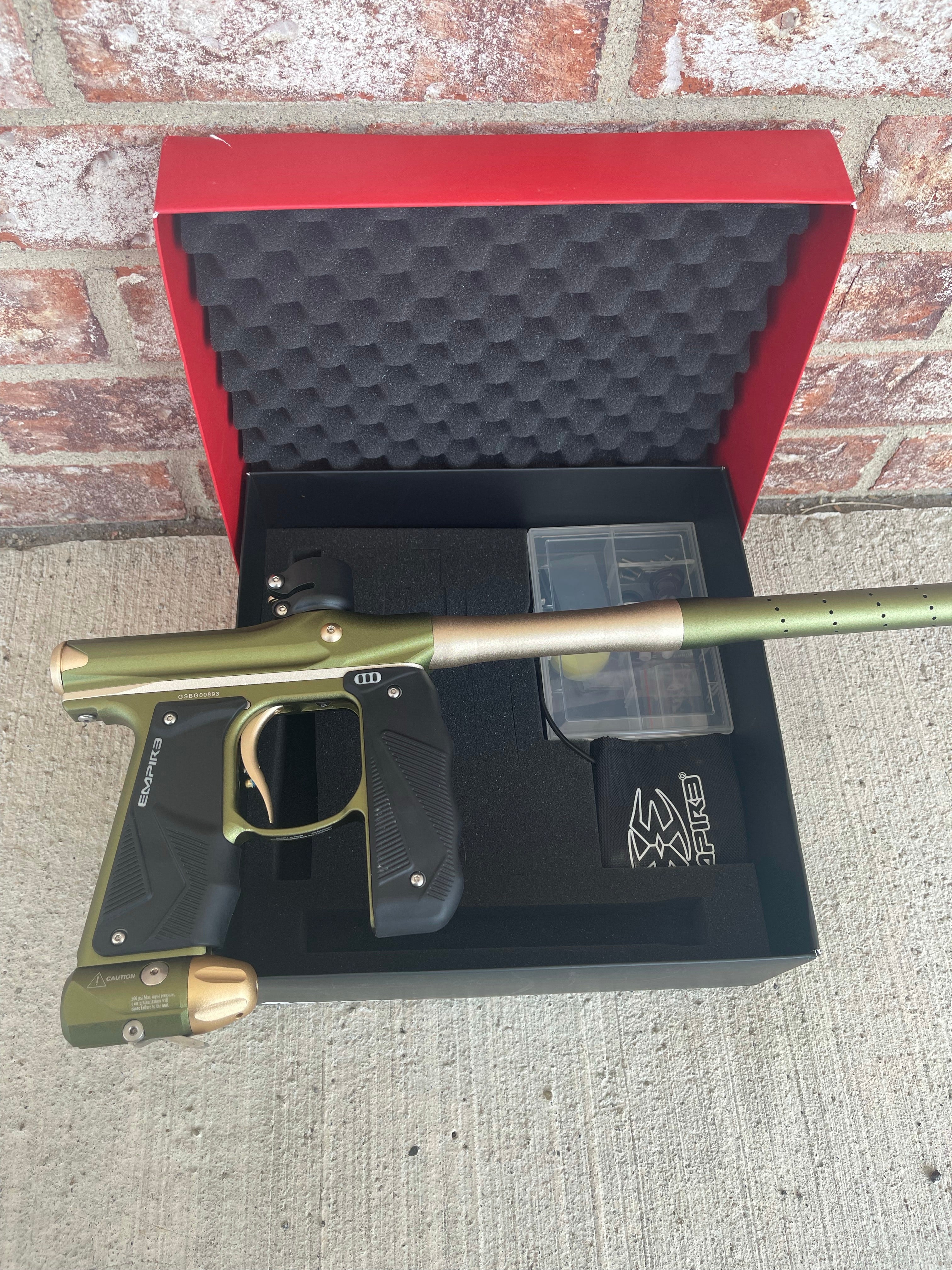 Used Empire Mini GS Paintball Gun - Olive/Gold - Image 10