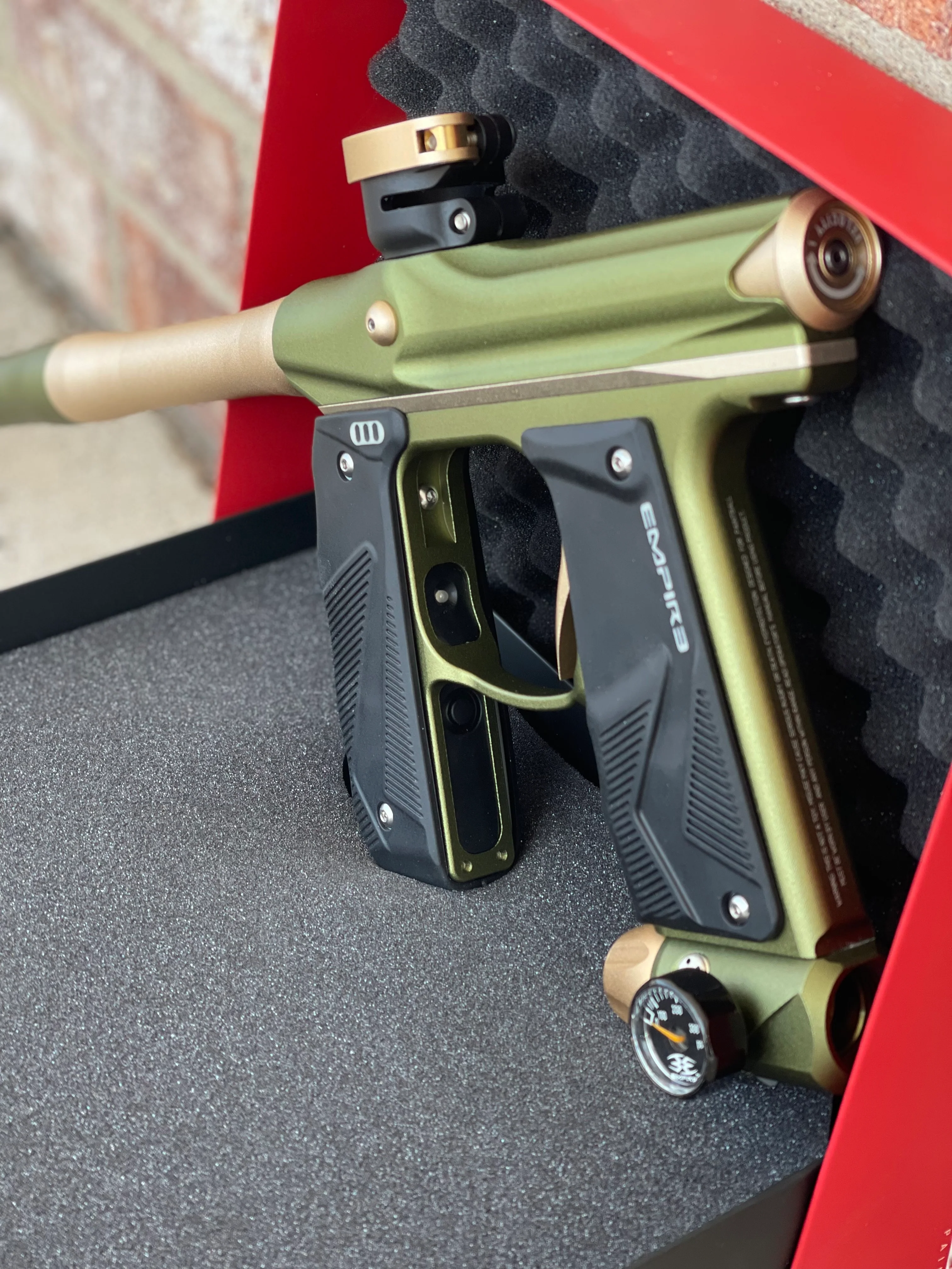 Used Empire Mini GS Paintball Gun - Olive/Gold - Image 2