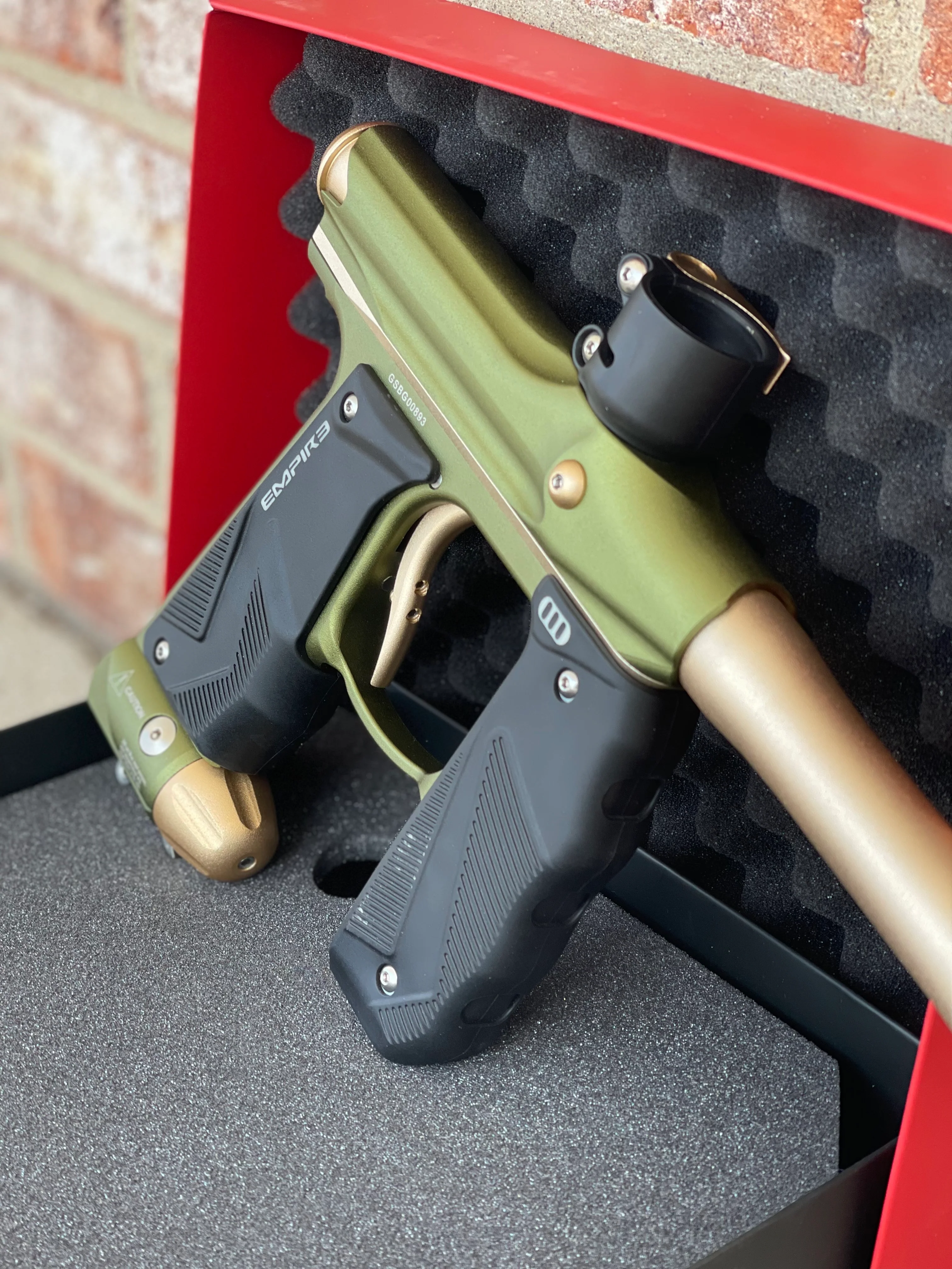 Used Empire Mini GS Paintball Gun - Olive/Gold - Image 3