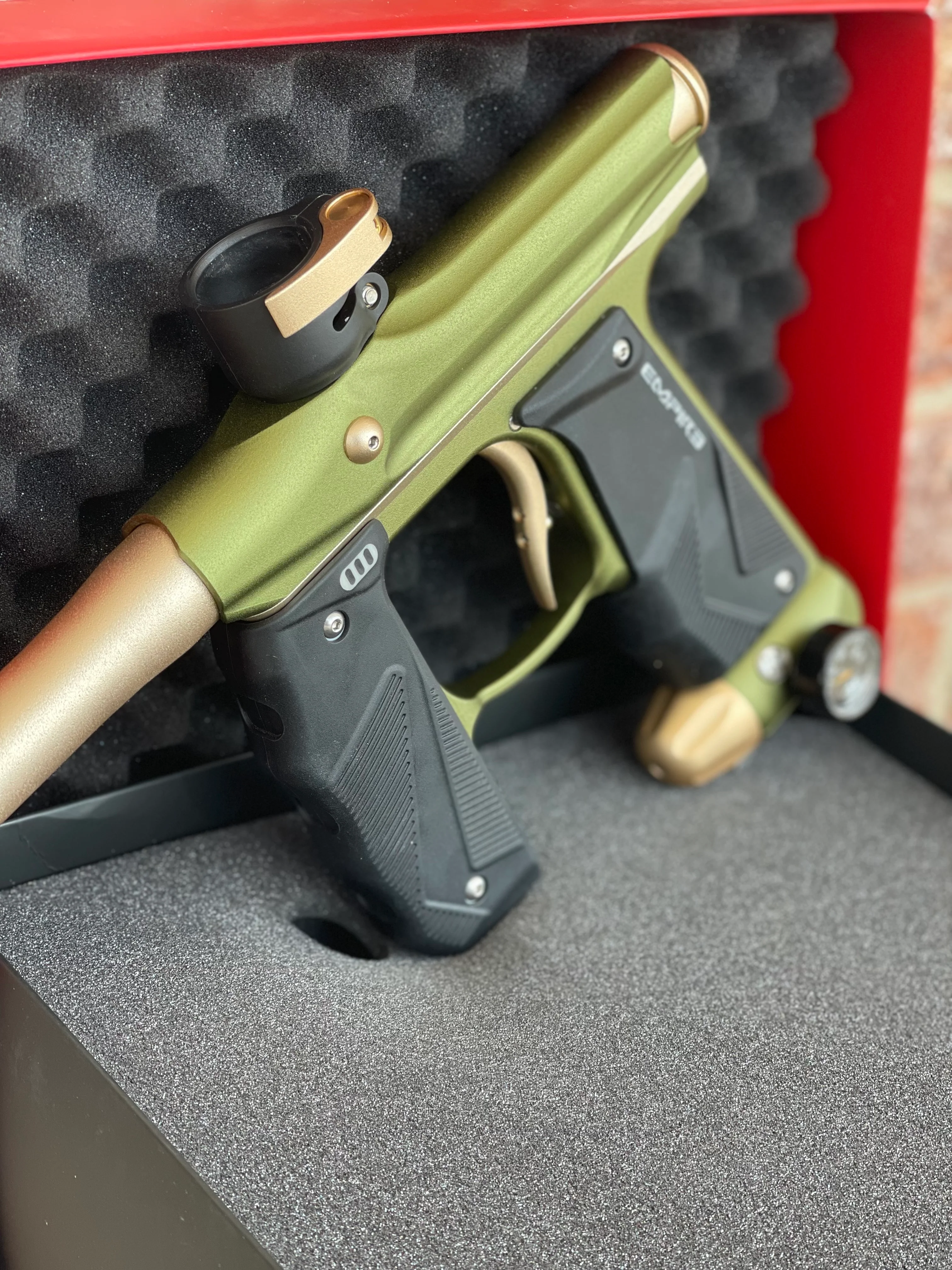 Used Empire Mini GS Paintball Gun - Olive/Gold - Image 4
