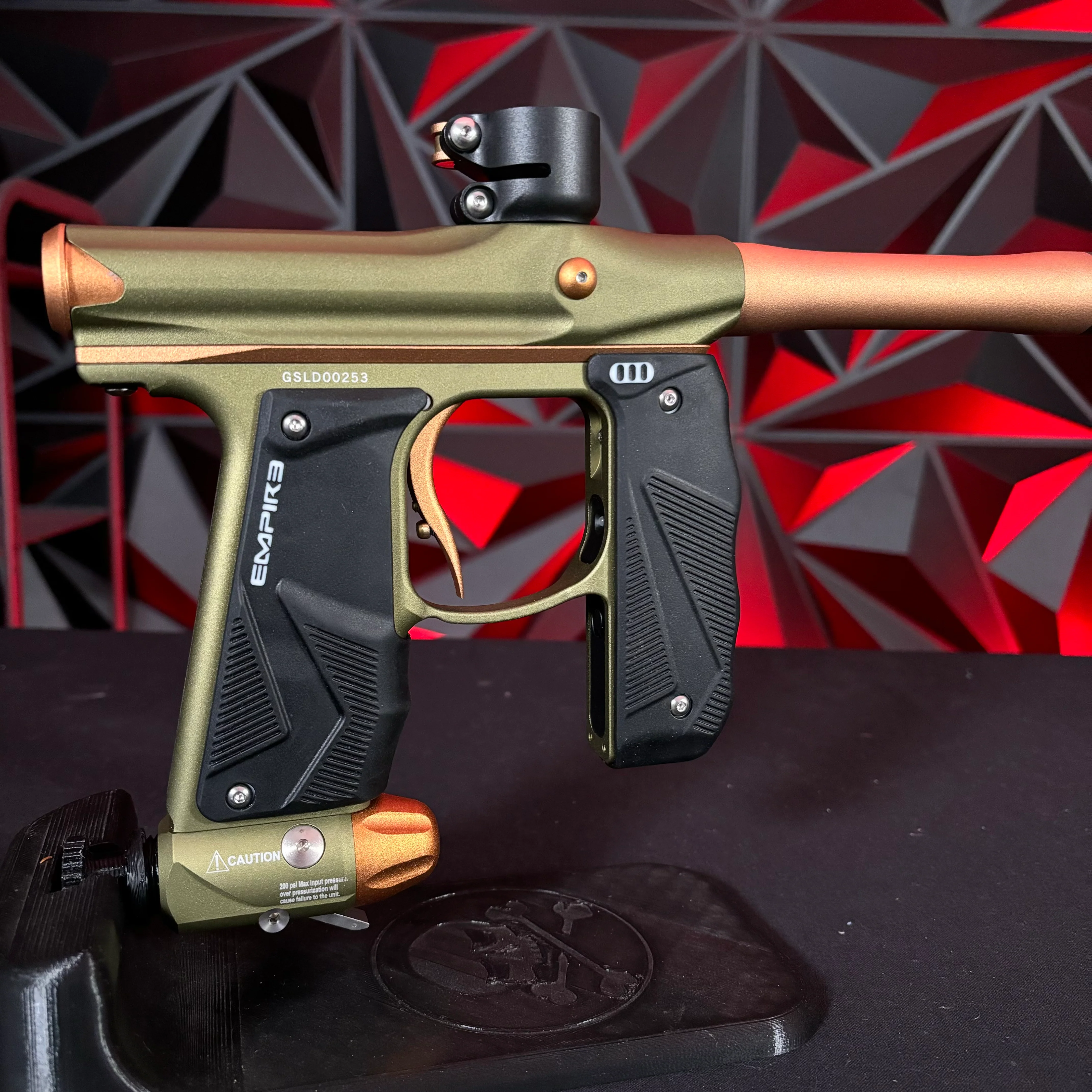 Used Empire Mini GS Paintball Marker - Dust Olive/Orange - Image 2