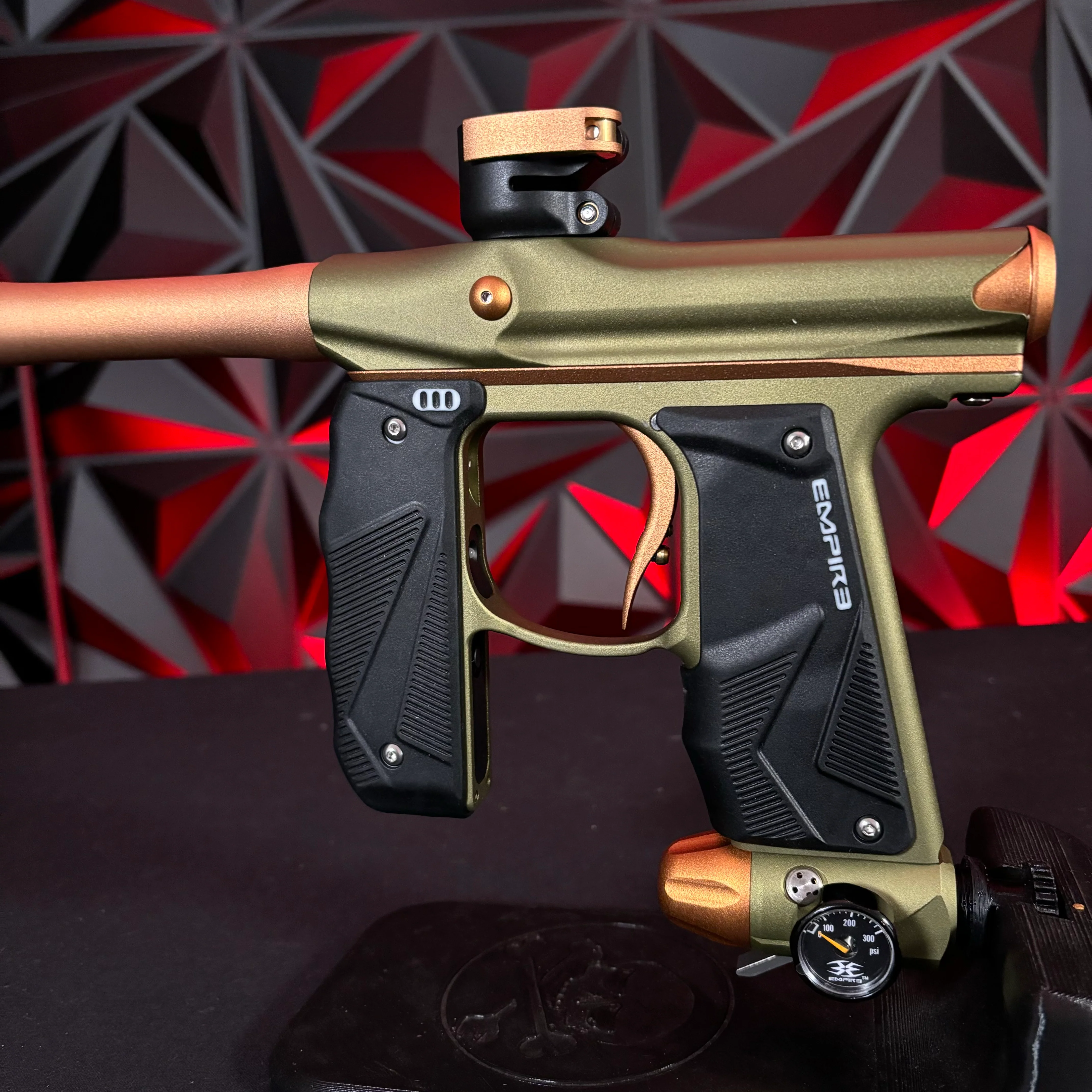 Used Empire Mini GS Paintball Marker - Dust Olive/Orange - Image 3