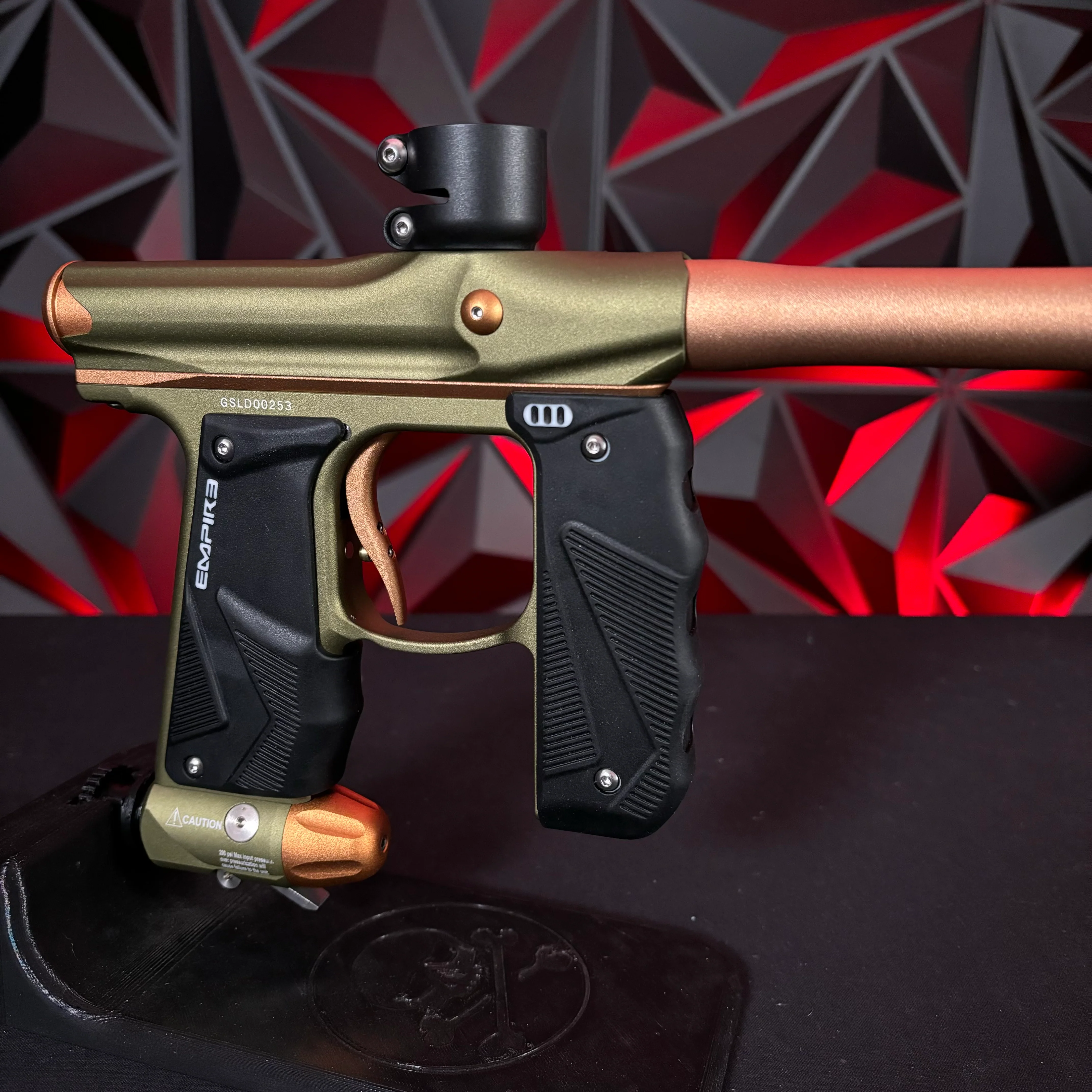 Used Empire Mini GS Paintball Marker - Dust Olive/Orange - Image 4