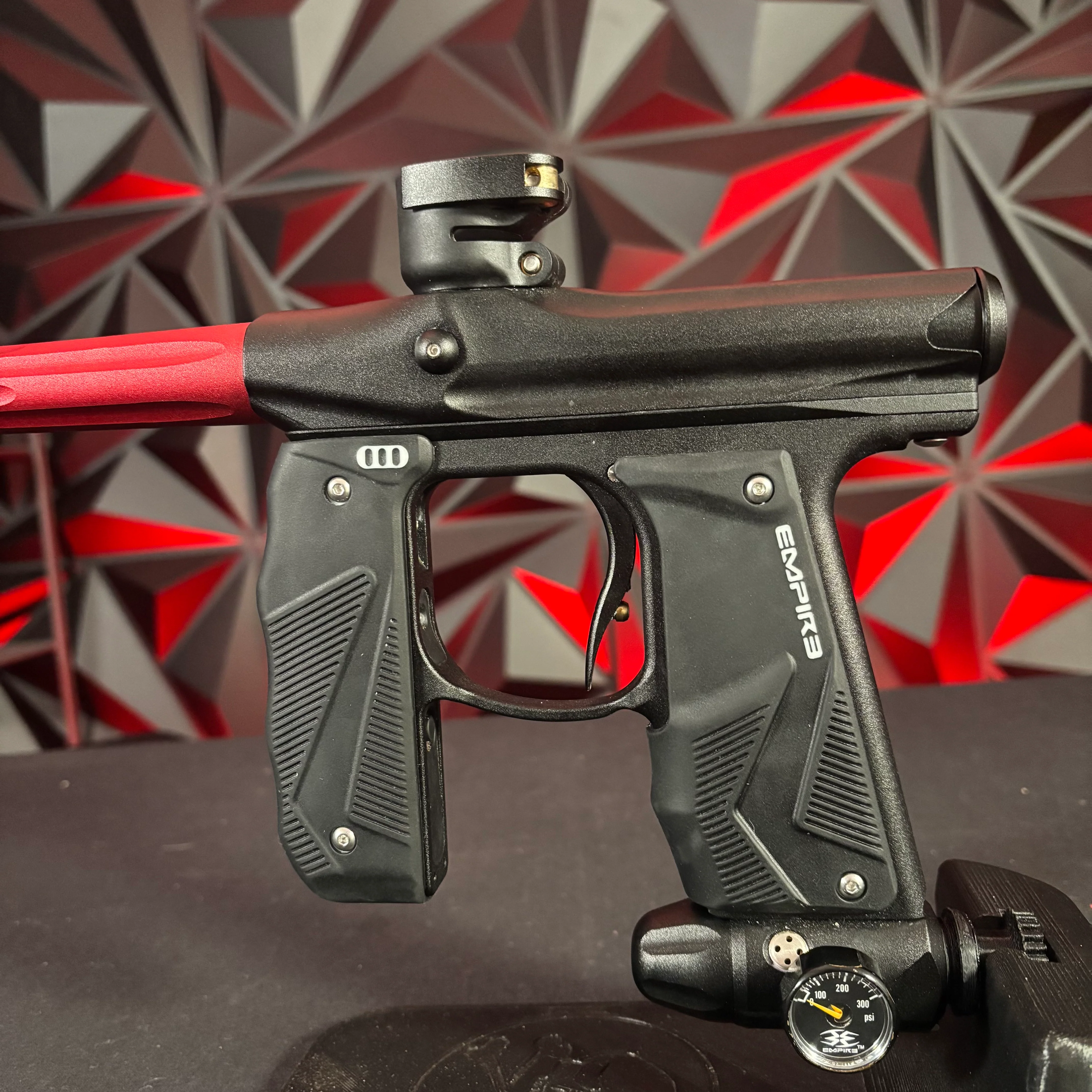 Used Empire Mini GS Paintball Marker - Dust Black /w Red Barrel - Image 4