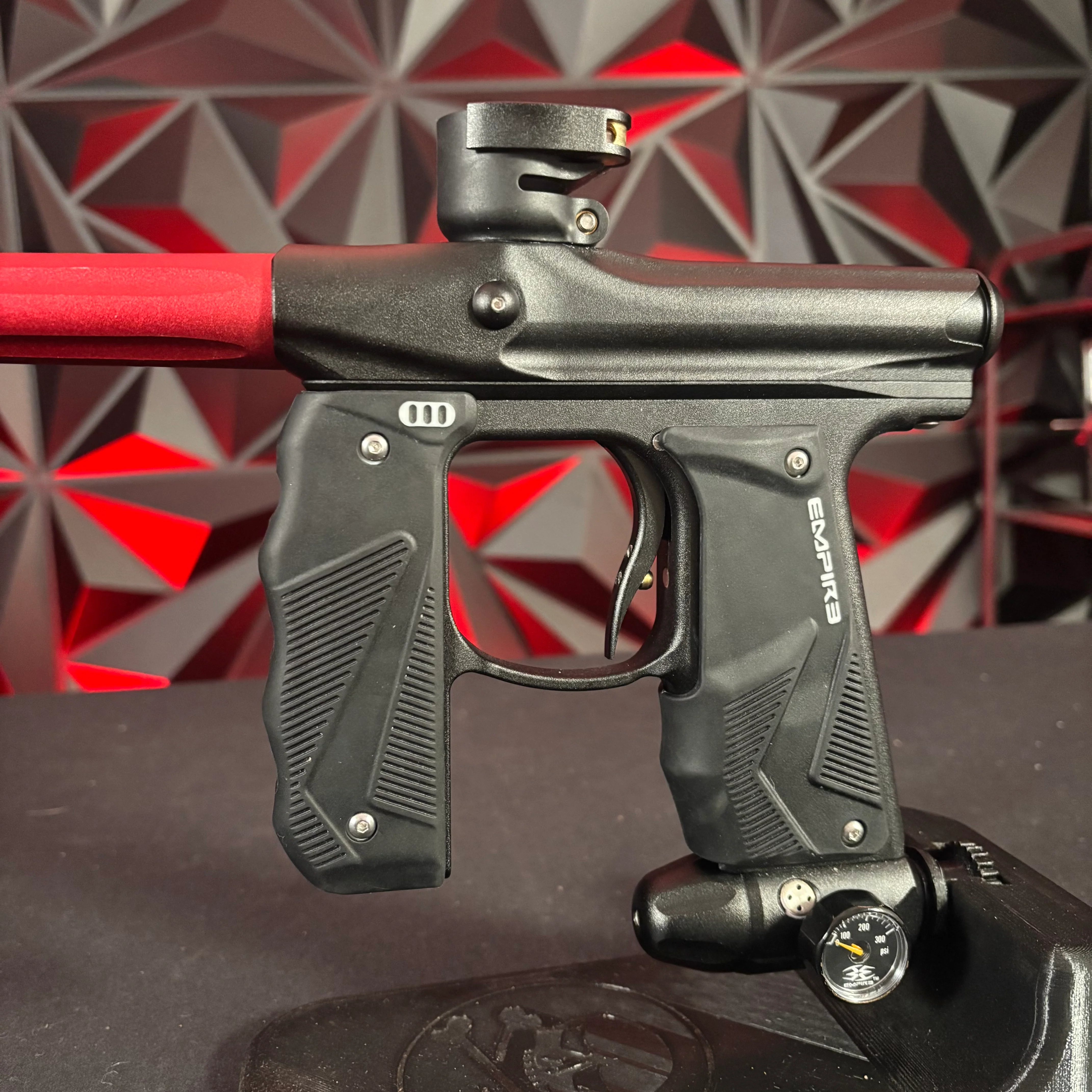 Used Empire Mini GS Paintball Marker - Dust Black /w Red Barrel - Image 5