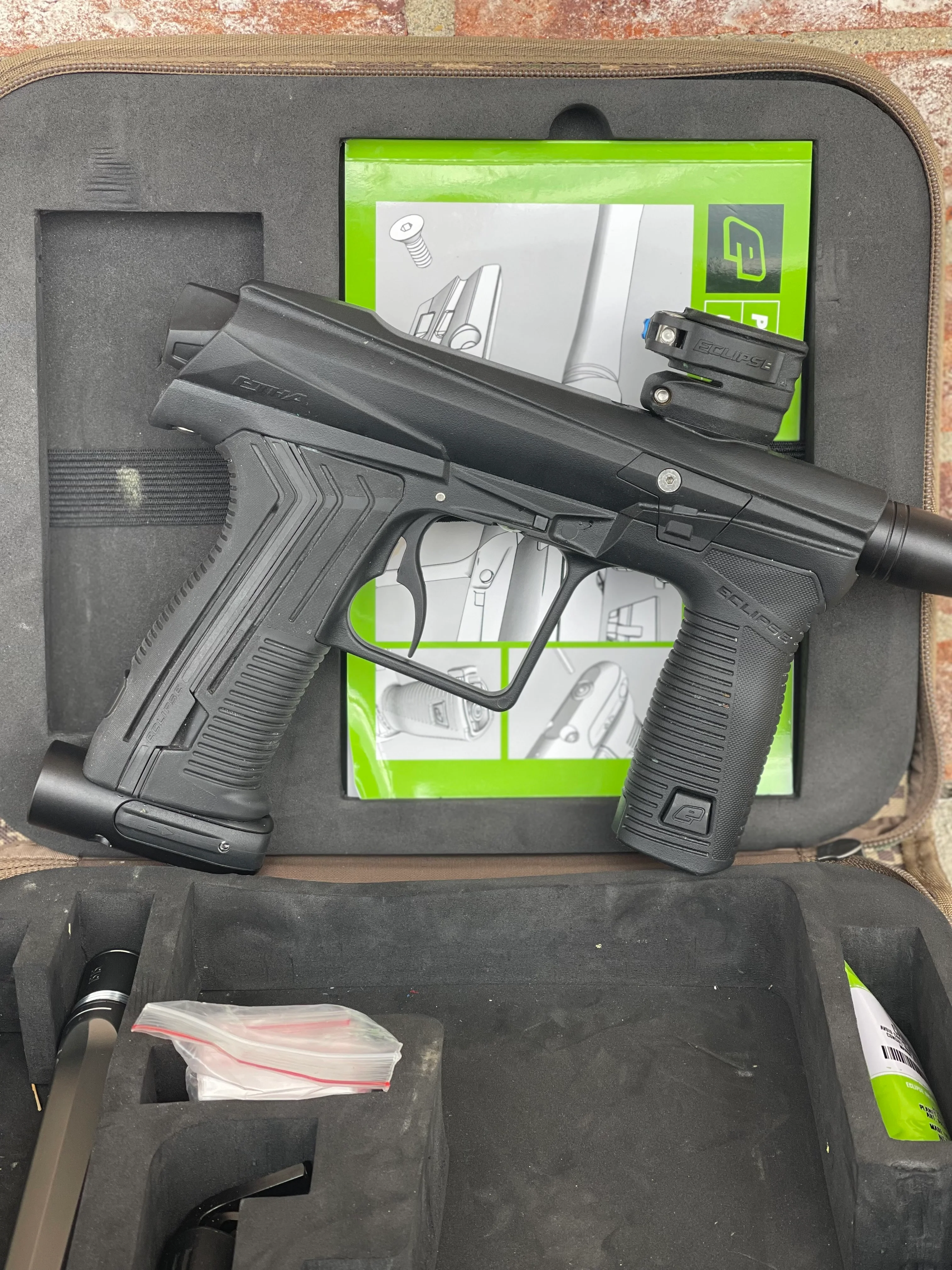 Used Etha 2 Paintball Marker - Black w/ 2 barrel backs and Exalt Feedneck Screw - Image 5