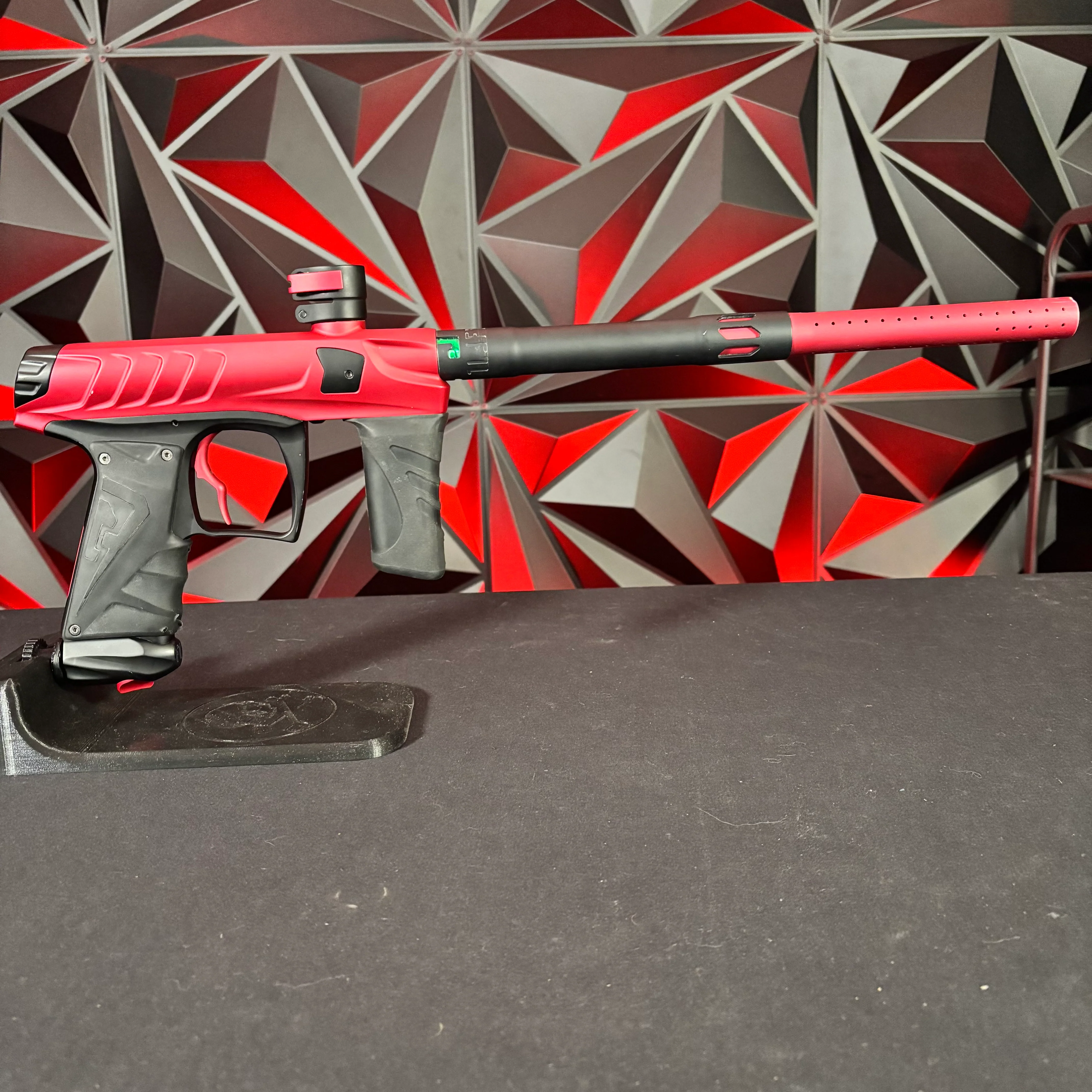 Used Field One Force Paintball Gun - Dust Red/Black w/V2 Upgrades *Except V2 Pillow Tip*, Uzaraski Grip, Stock Grip, Deuce Trigger, S Trigger, & 2 Lipo Batteries - Image 6