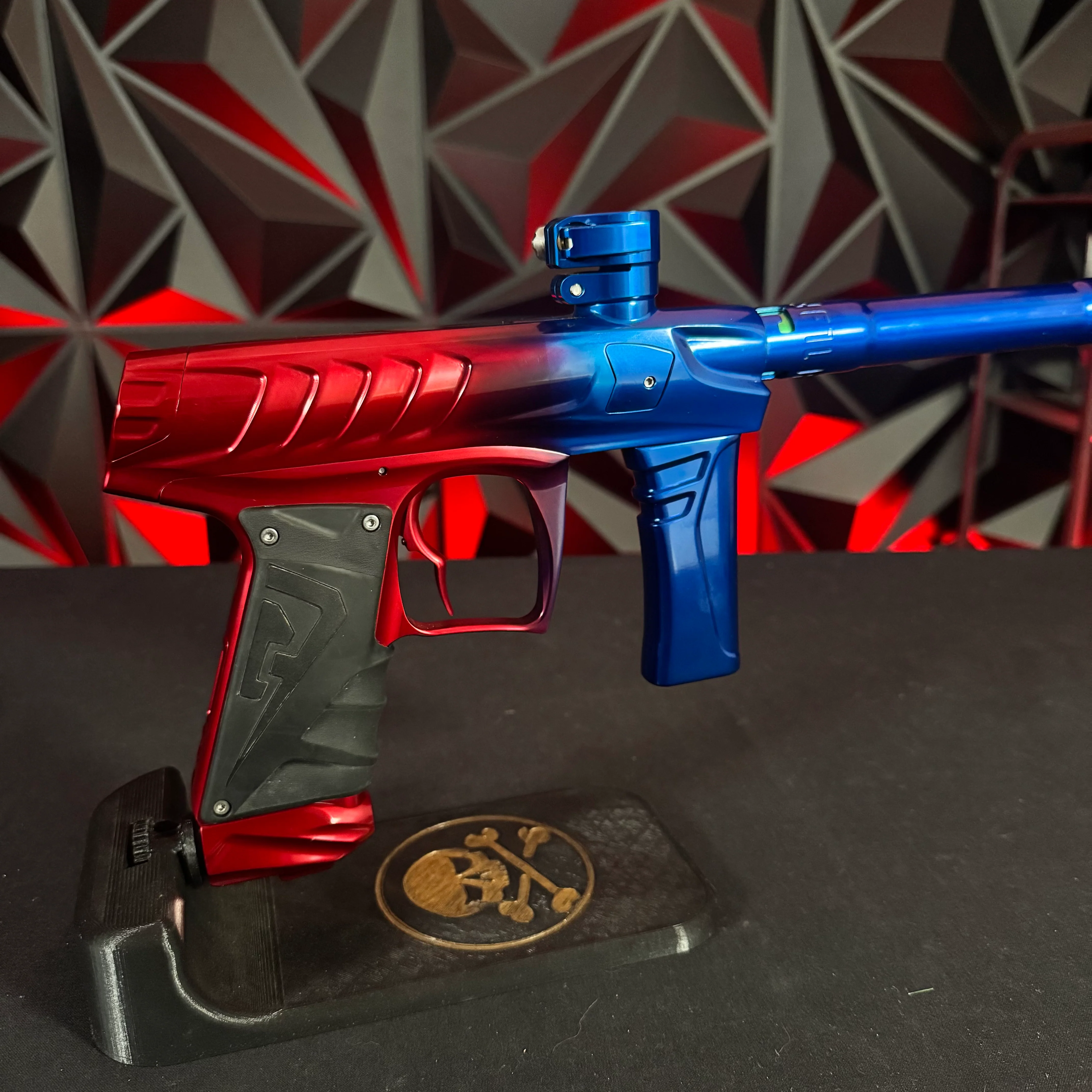 Used Field One Force Paintball Gun - Red/Blue Polished Fade w/ V2 upgrades - Image 2