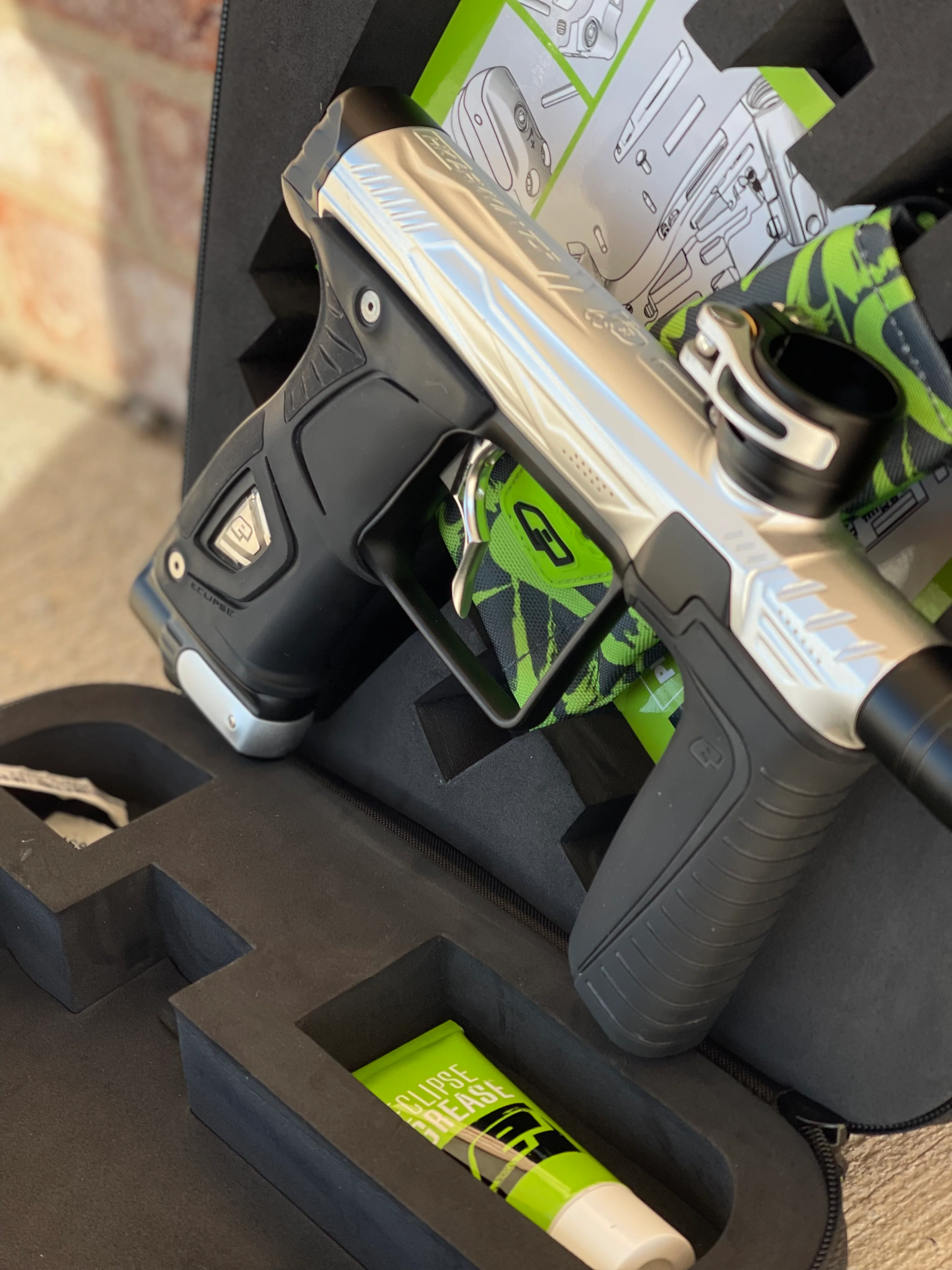 Used HK Army/Planet Eclipse Gtek 170R Paintball Gun - Silver / Black with Infamous Deuce Trigger - Image 3