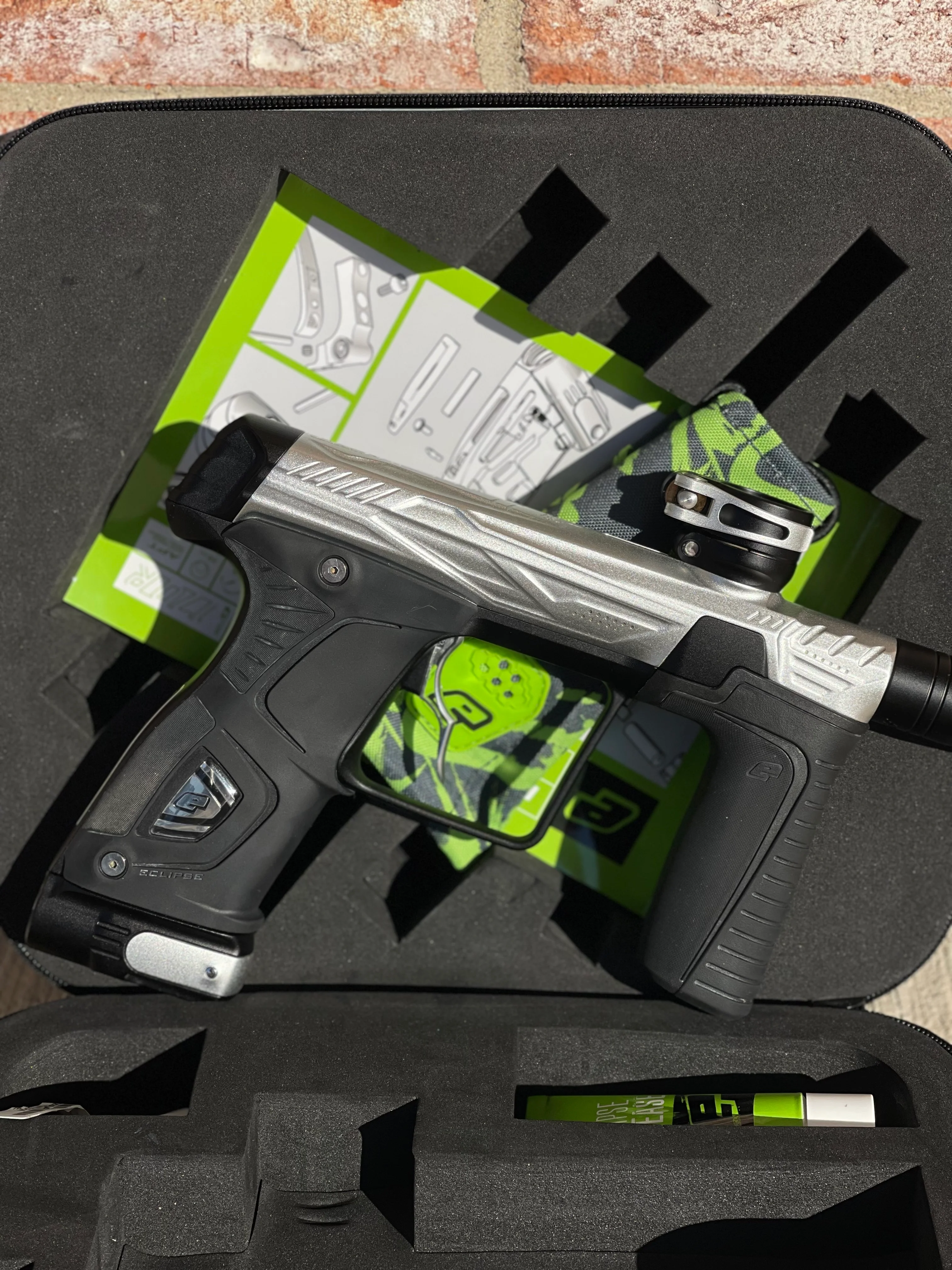 Used HK Army/Planet Eclipse Gtek 170R Paintball Gun - Silver / Black with Infamous Deuce Trigger - Image 5
