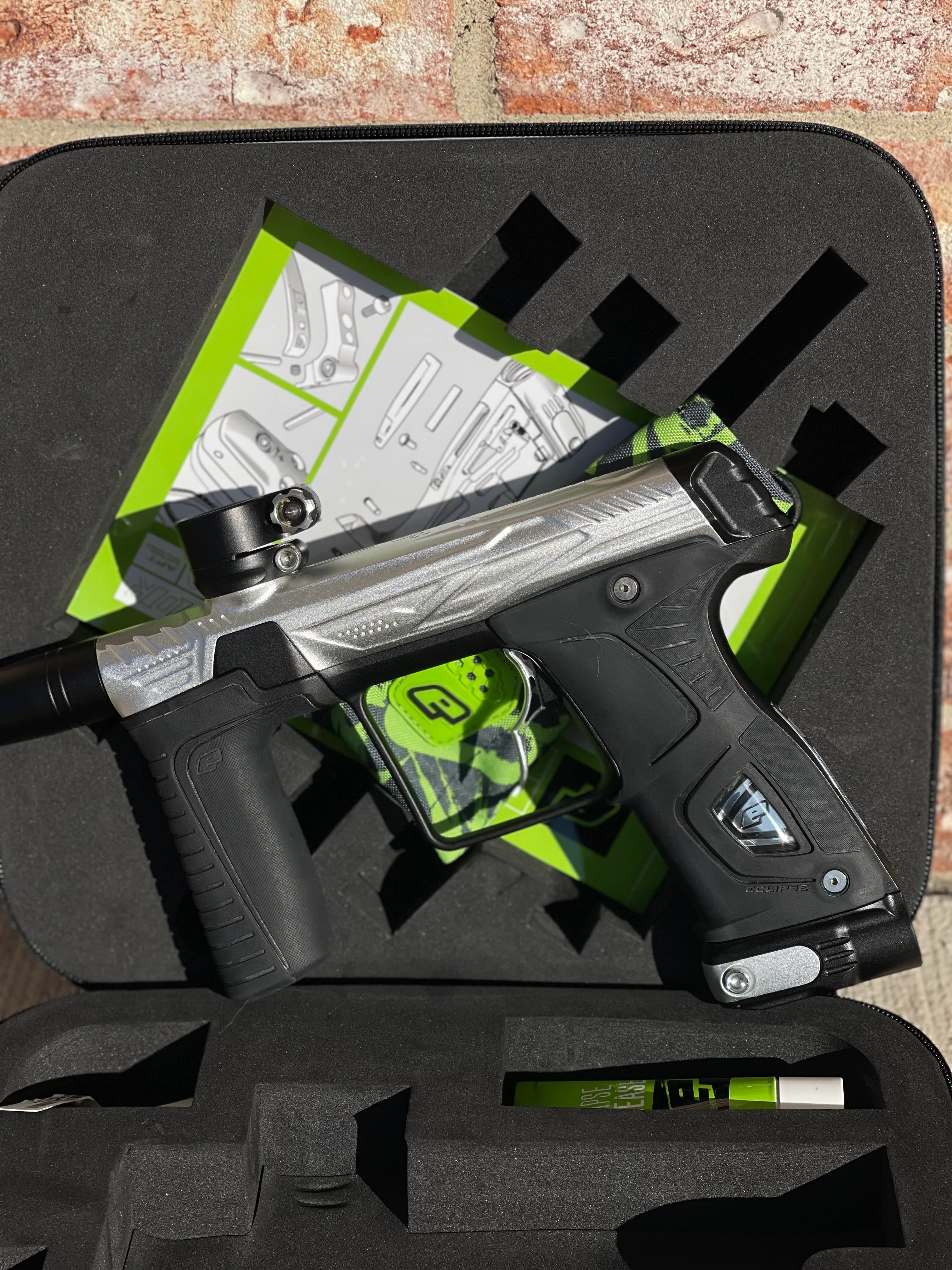 Used HK Army/Planet Eclipse Gtek 170R Paintball Gun - Silver / Black with Infamous Deuce Trigger - Image 6