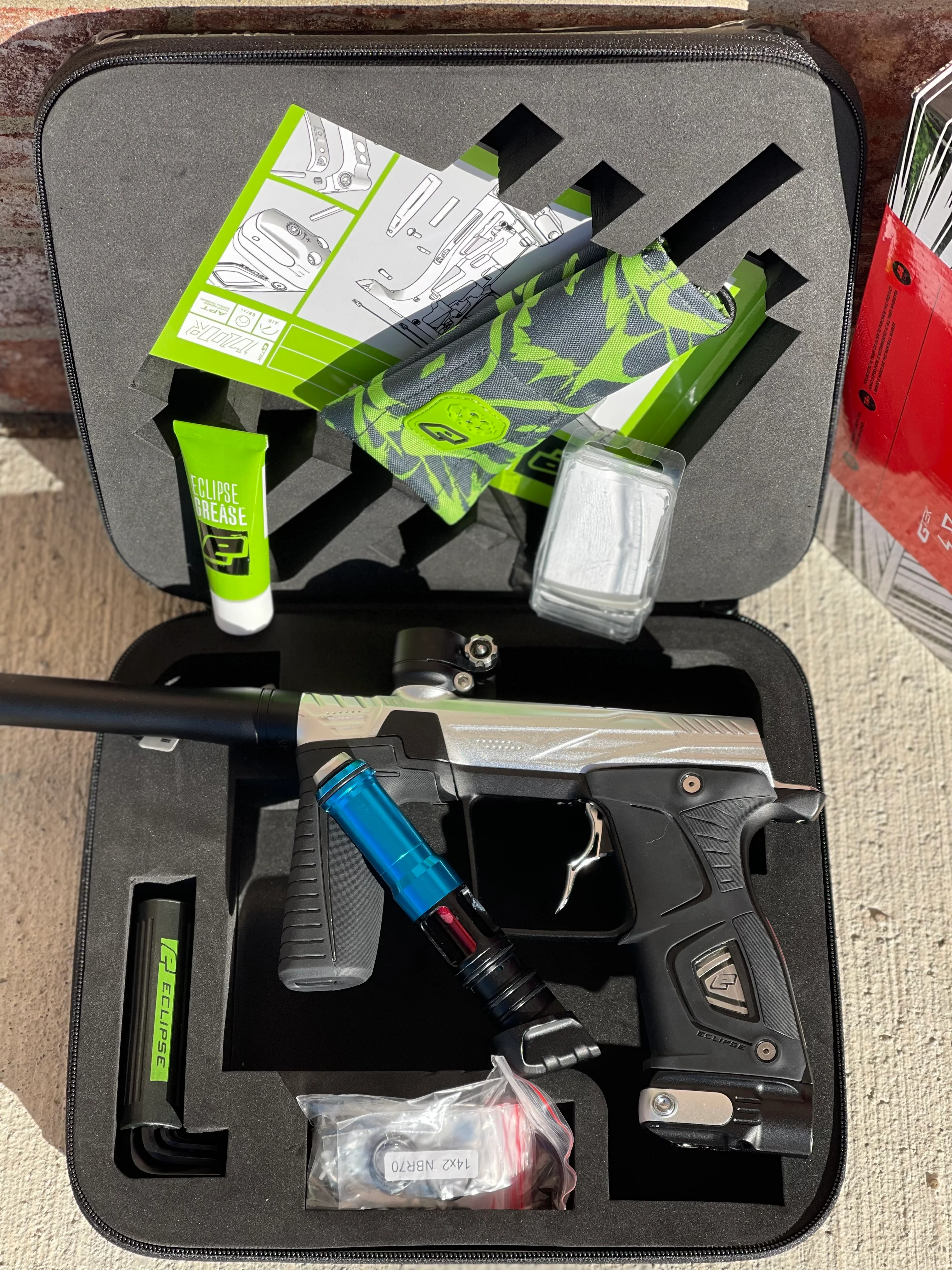 Used HK Army/Planet Eclipse Gtek 170R Paintball Gun - Silver / Black with Infamous Deuce Trigger - Image 7