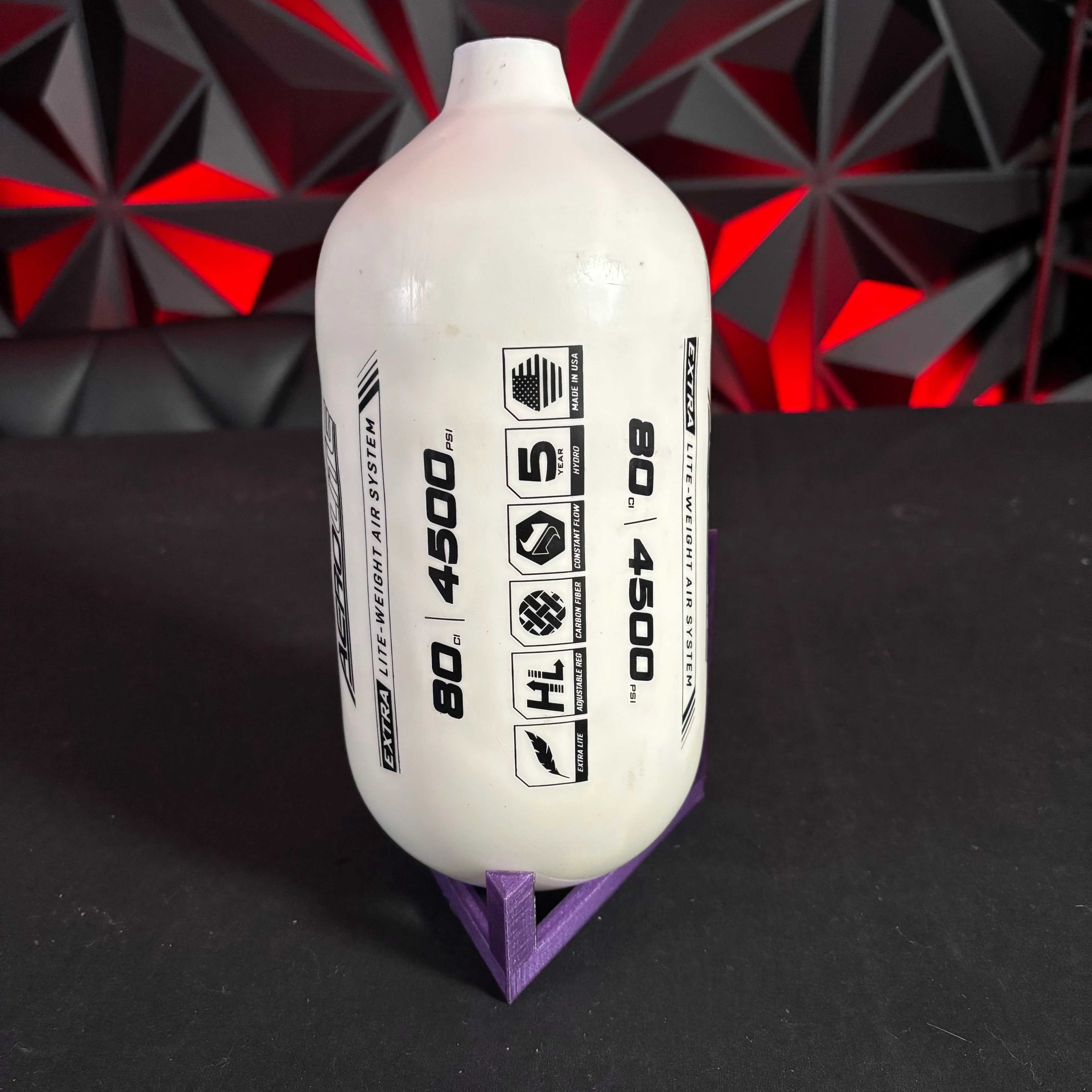 Used HK Army 68/4500 Areolite Paintball Tank - White/Black
