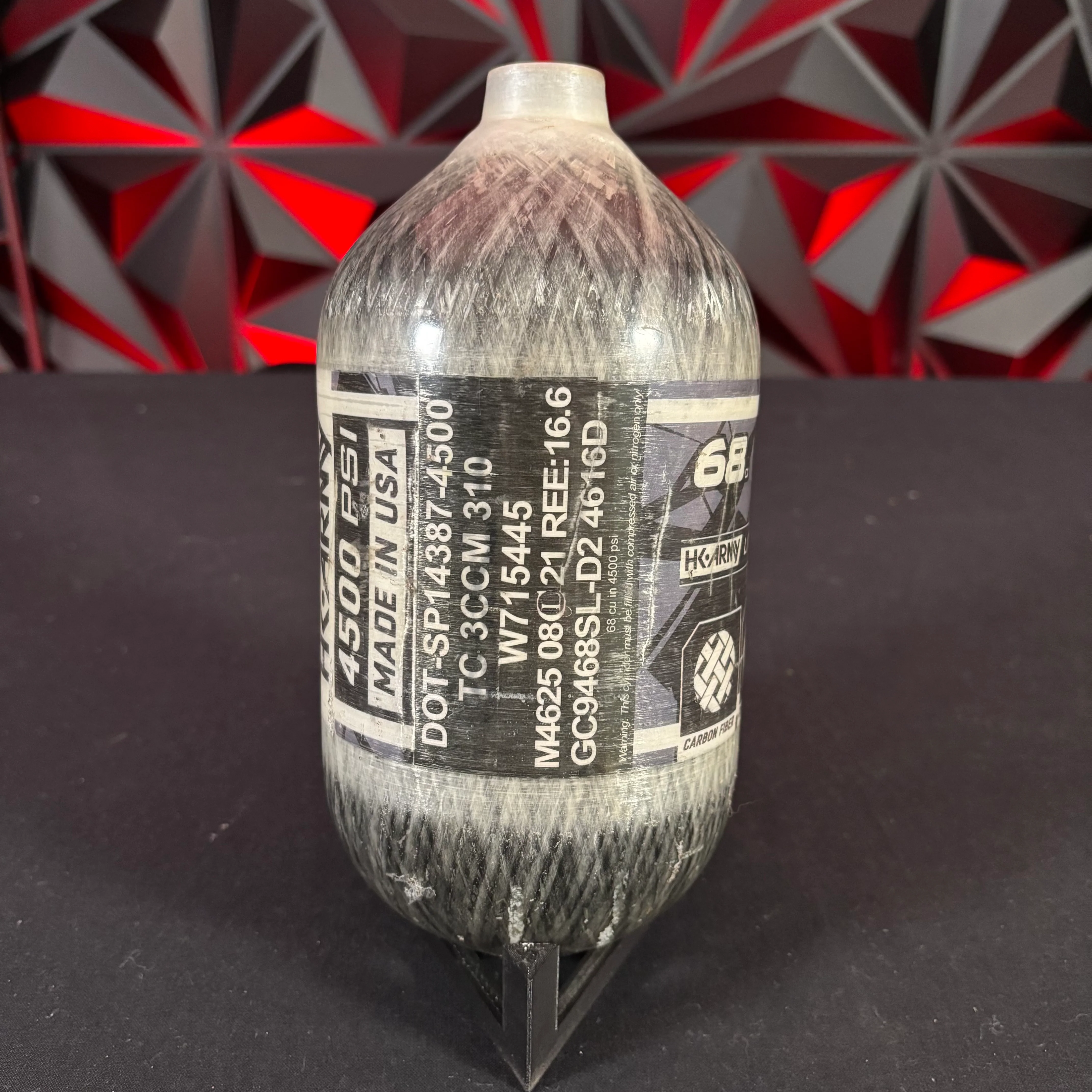 Used HK Army "Aero Lite" 68/4500 Paintball Tank - Translucent **Bottle only** - Image 2