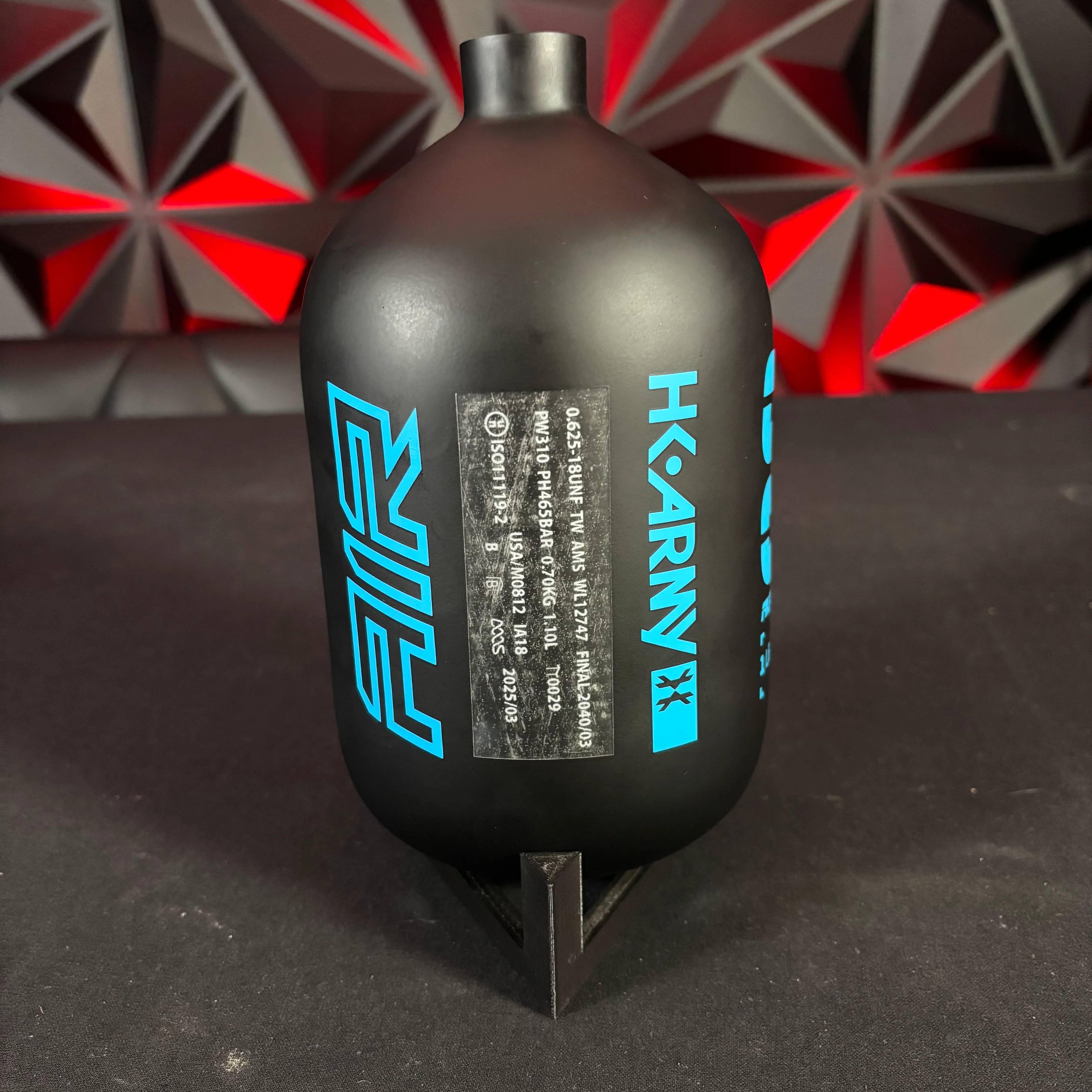 Used HK Army Alpha Air 68/4500 Paintball Tank - Black/ Blue *Bottle Only* - Image 2