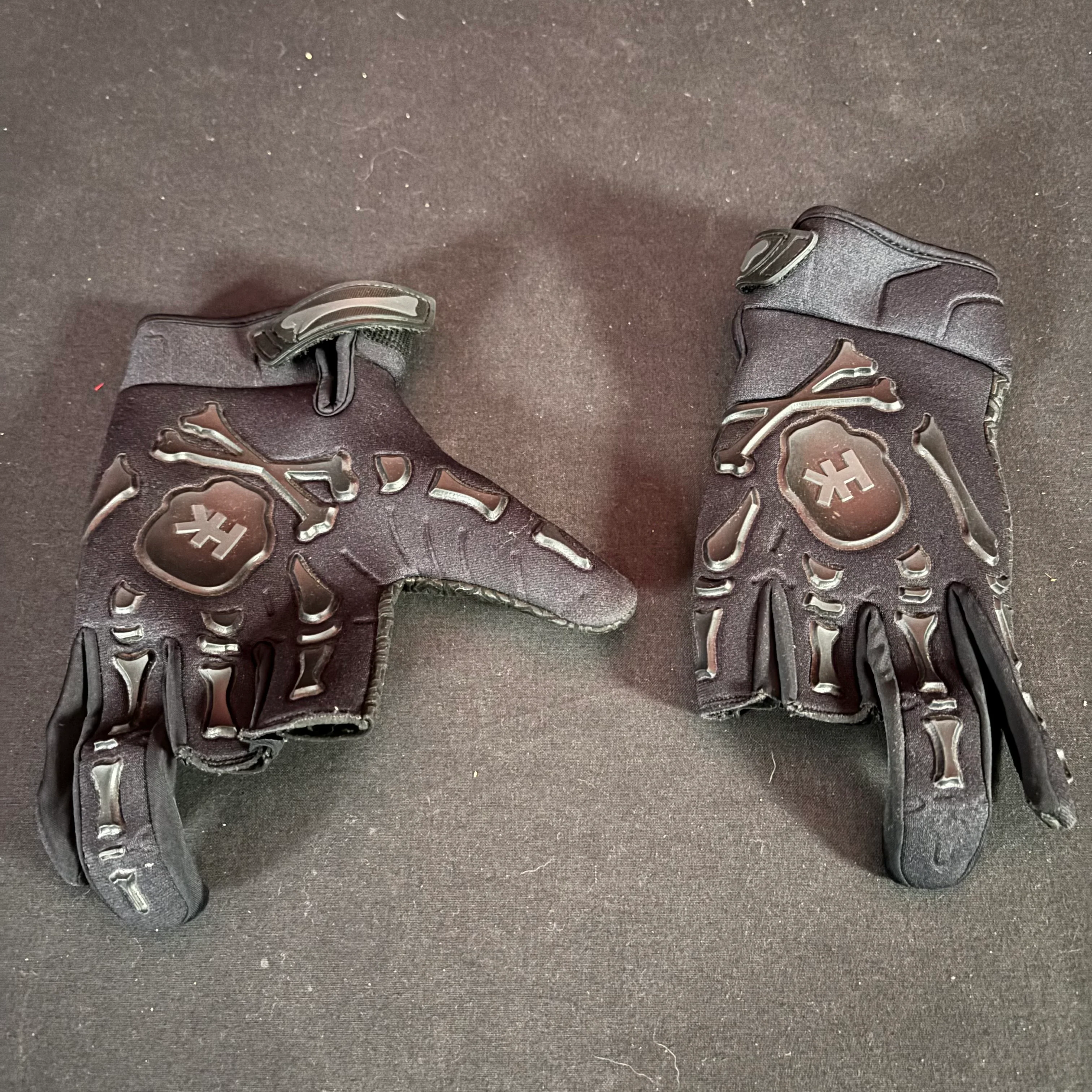 Used HK Army Bones Paintball Gloves - Black - Large
