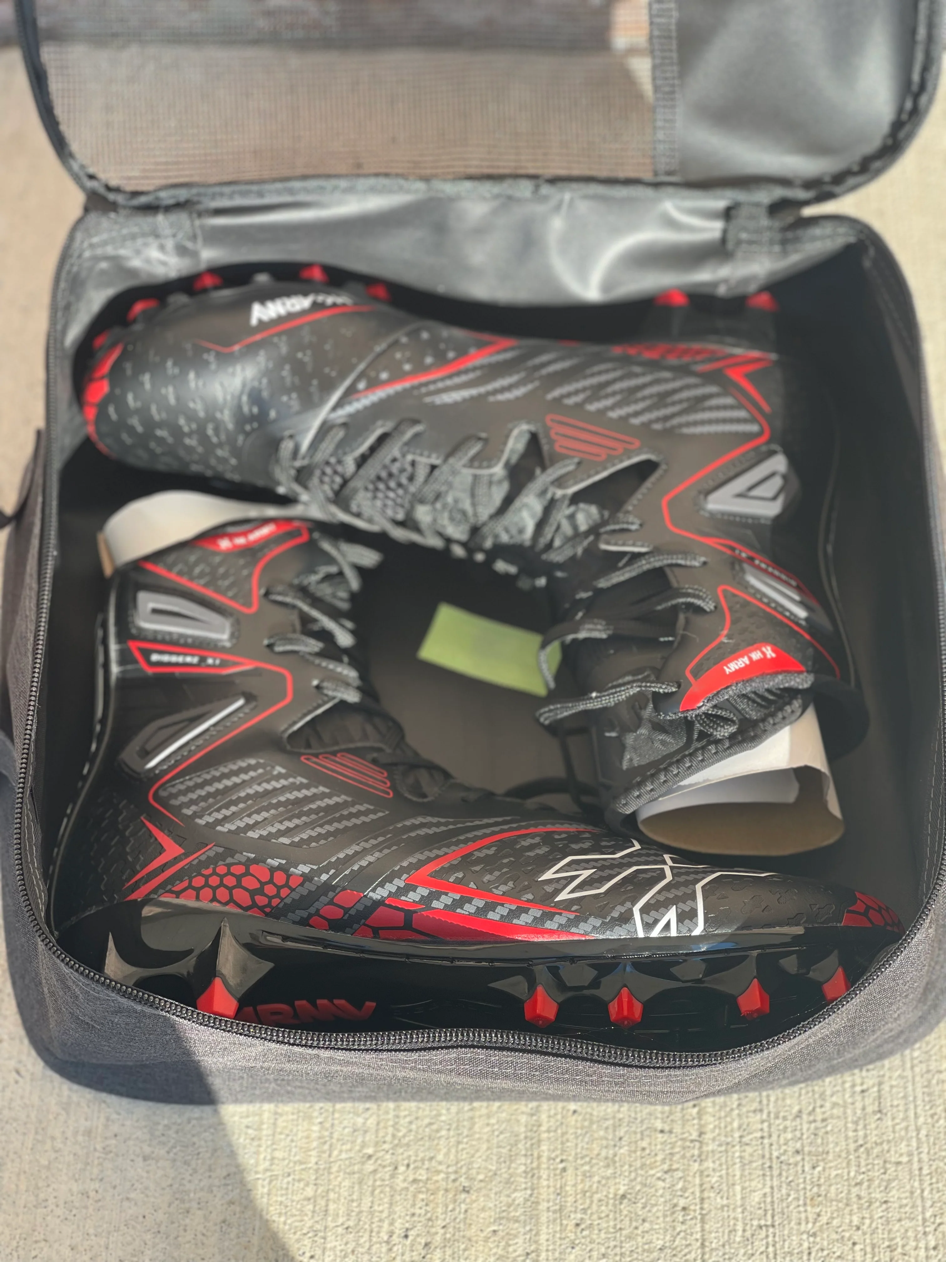 Used HK Army Diggerz_X1 High Top Paintball Cleat - Black/Red - Size 10 - Image 2