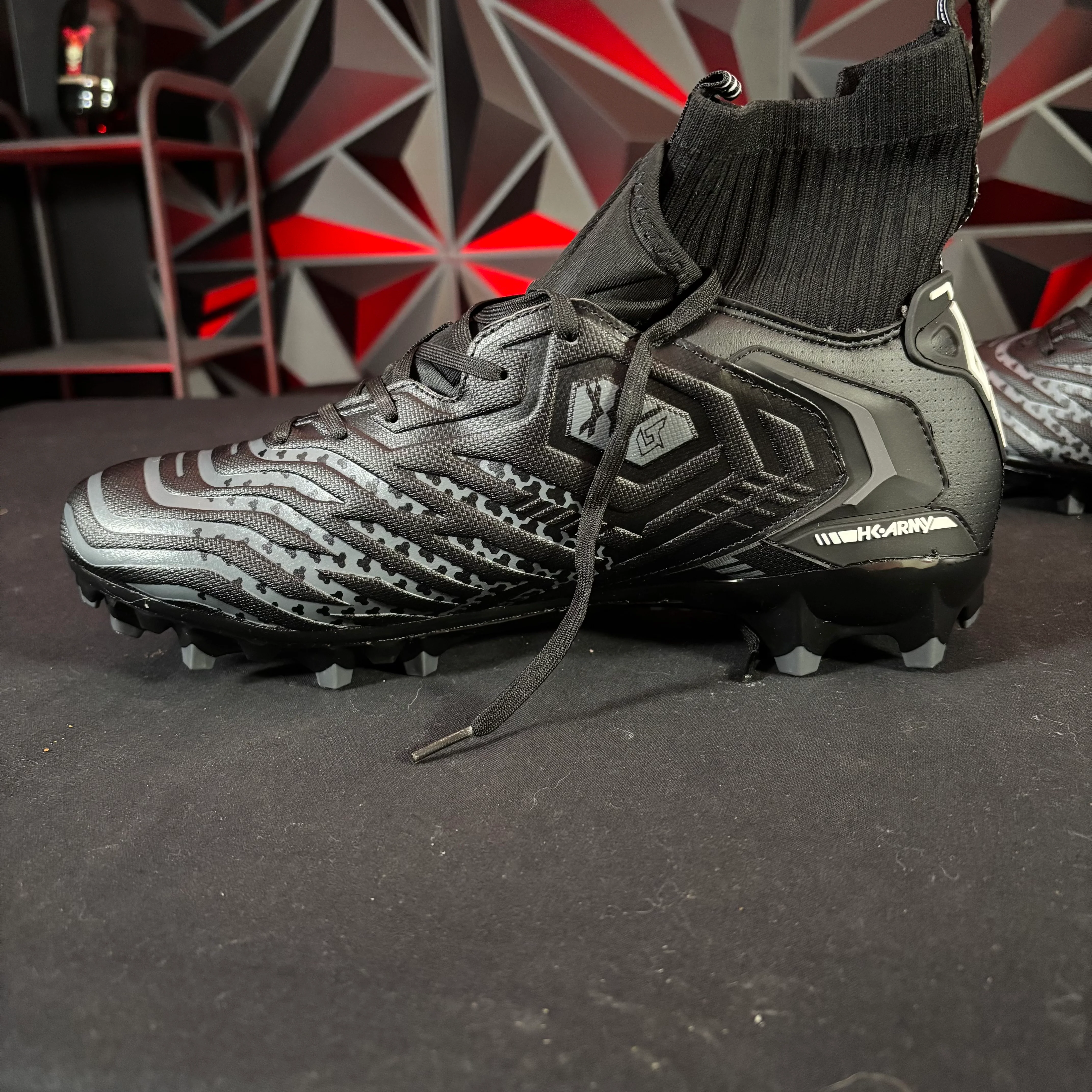 Used HK Army Diggerz Paintball Cleats - Black/Grey - Size 12 - Image 3
