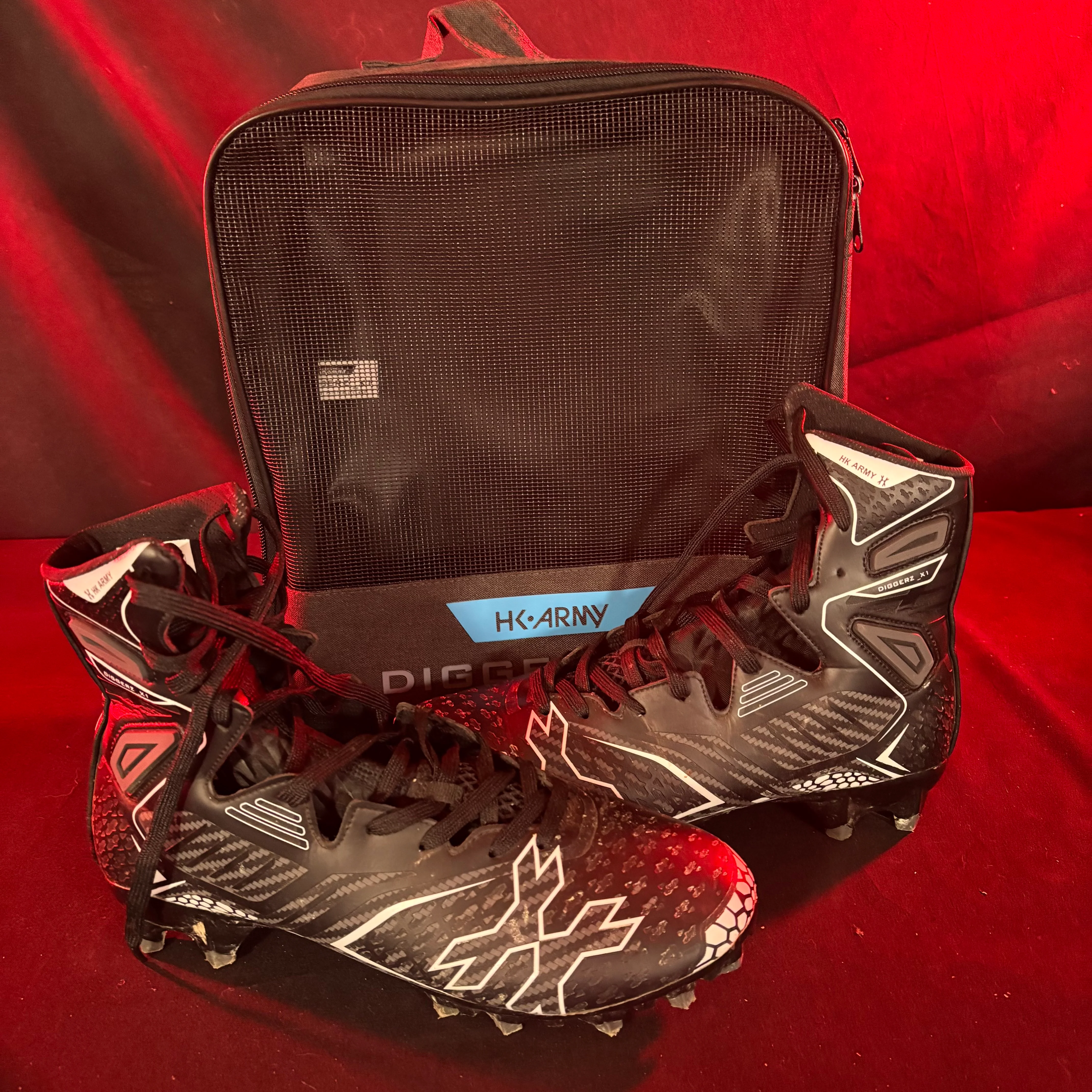 Used HK Army Diggerz Paintball Cleats - Black/Grey - Size 9