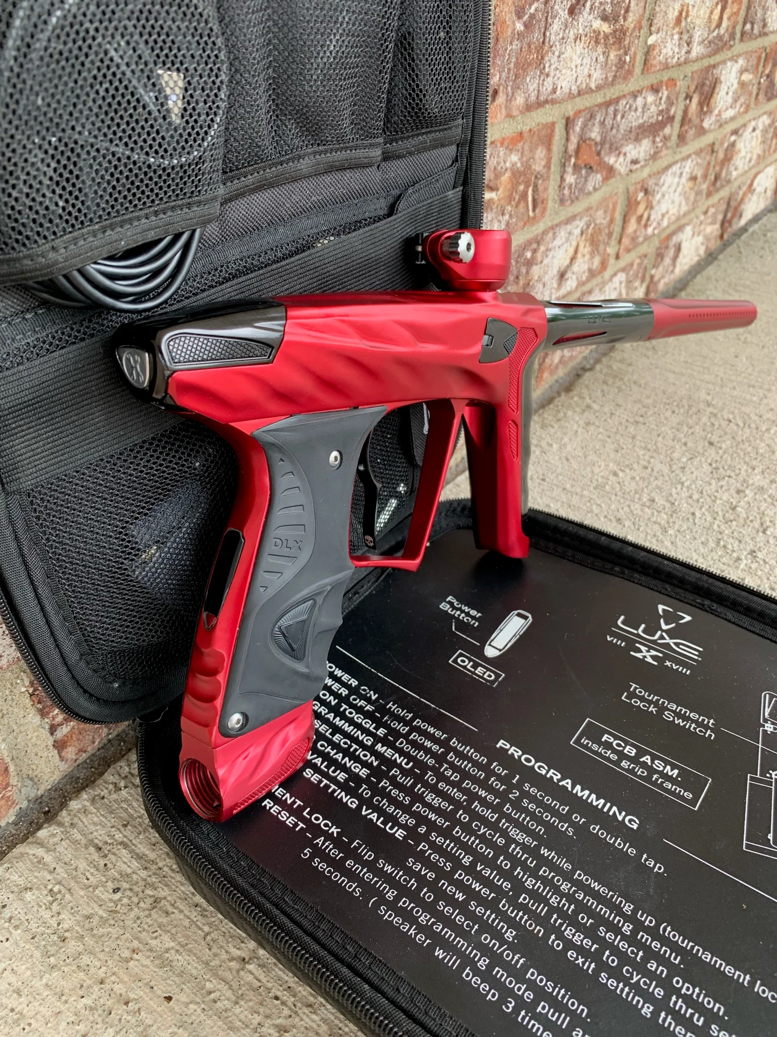 Used HK Army DLX Luxe X A51 Paintball Gun - Dust Red / Polished Black