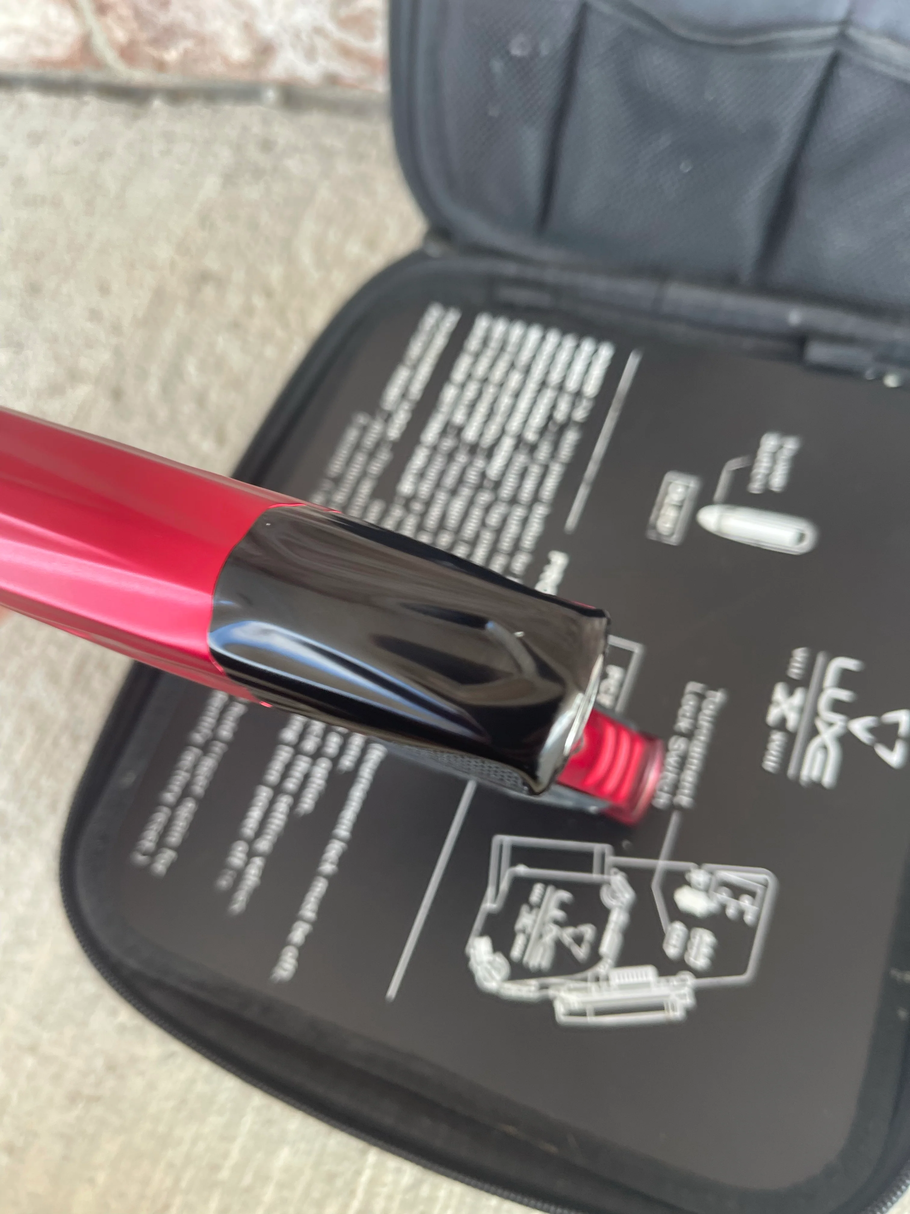 Used HK Army DLX Luxe X A51 Paintball Gun - Dust Red/Polished Black w/Infamous Deuce Trigger & Carbon IC Barrel - Image 14