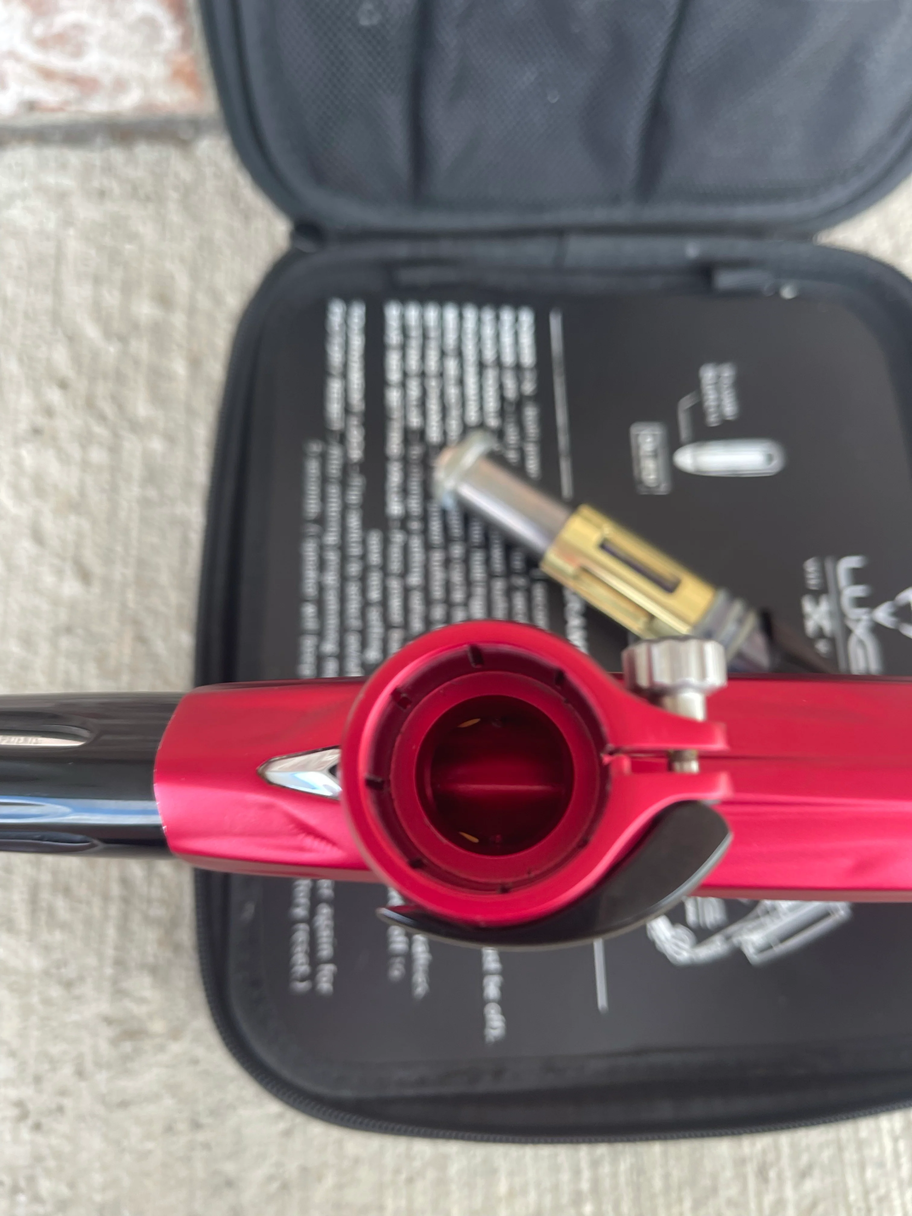 Used HK Army DLX Luxe X A51 Paintball Gun - Dust Red/Polished Black w/Infamous Deuce Trigger & Carbon IC Barrel - Image 9