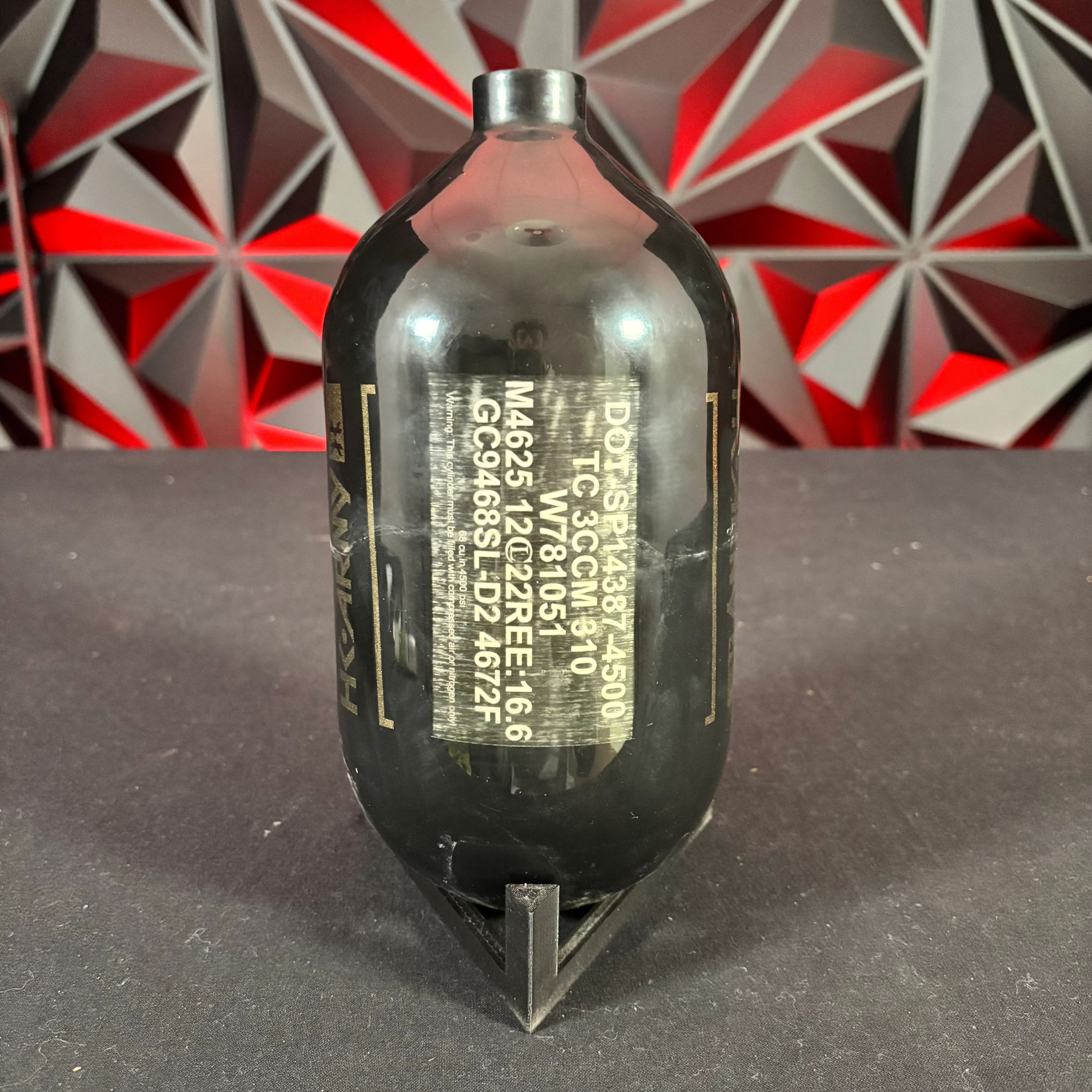 Used HK Army "Extra Lite" 68/4500 Paintball Tank - Black/Brown *BOTTLE ONLY* - Image 2