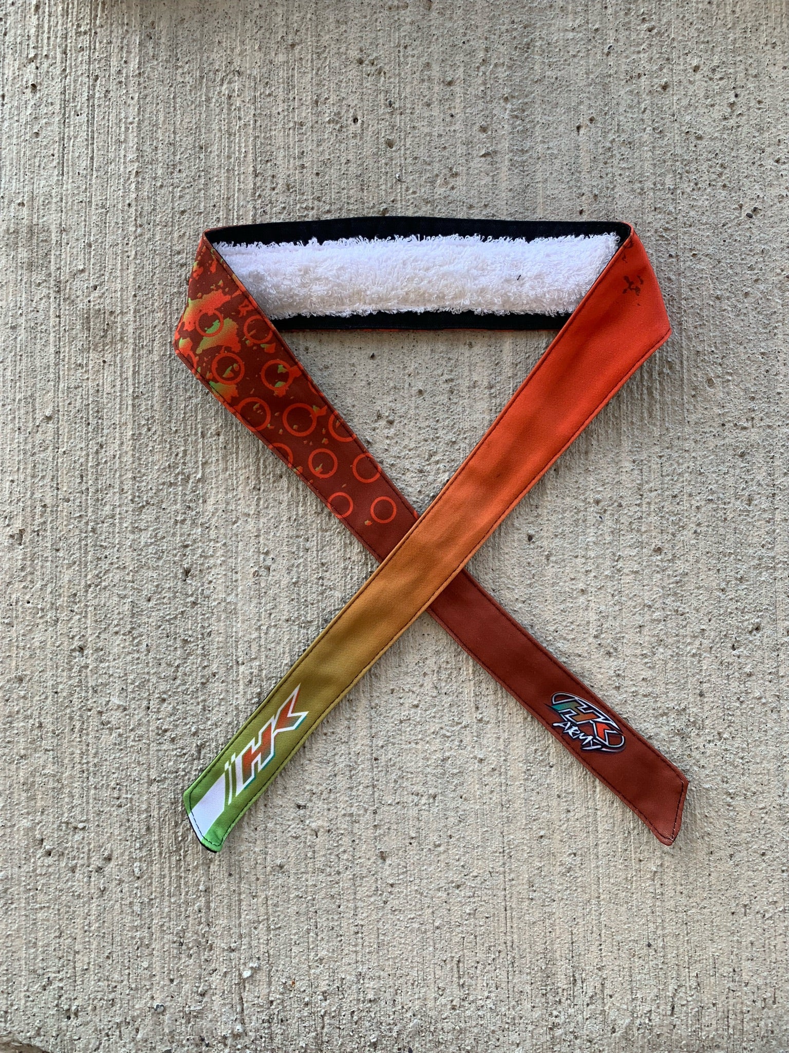 Used HK Army Headband - Liquid Orange/Lime - Image 2