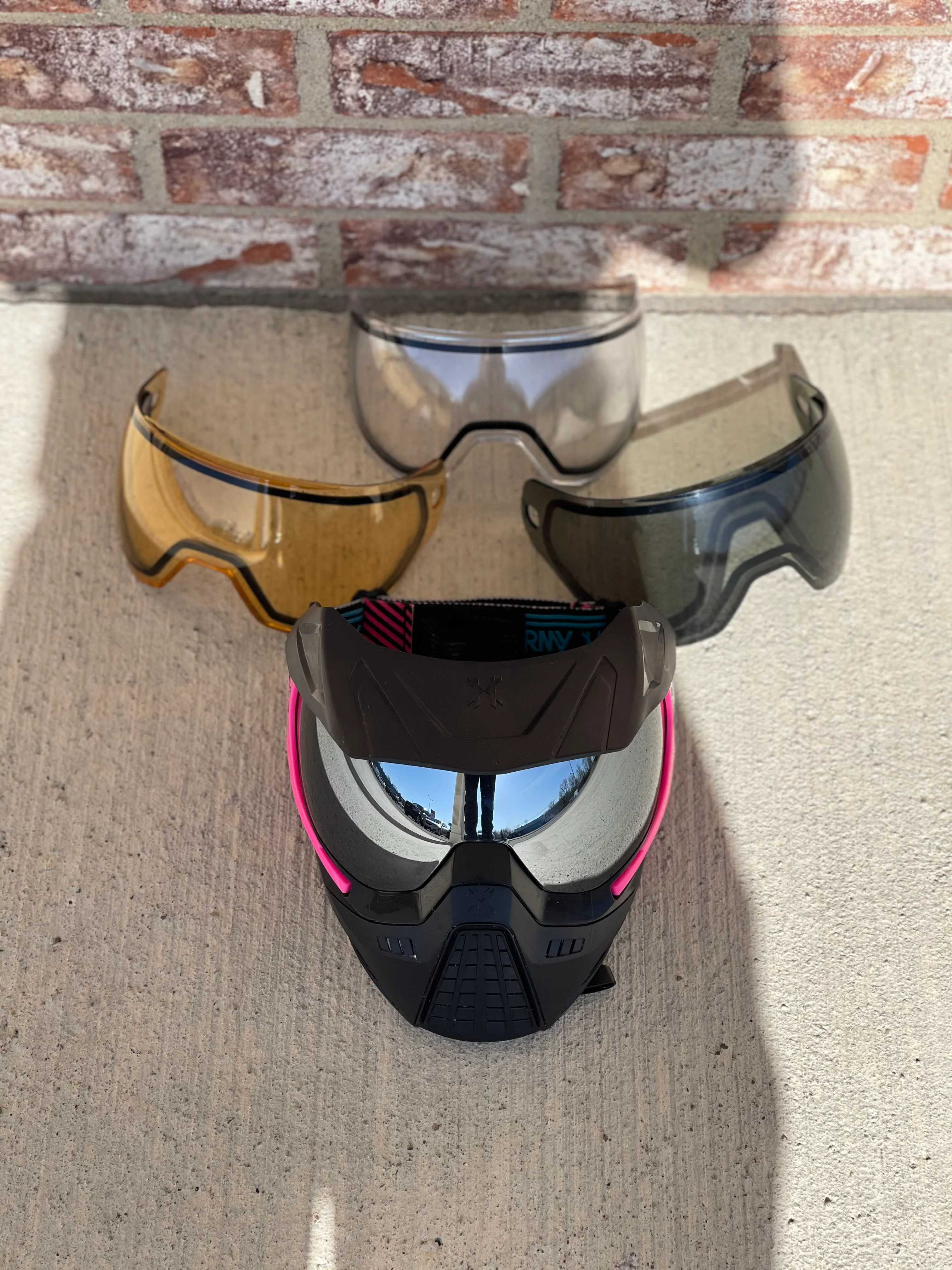 Used HK Army KLR Goggle - Black/Pink with Visor w/ 3 additional Lenses - Image 3