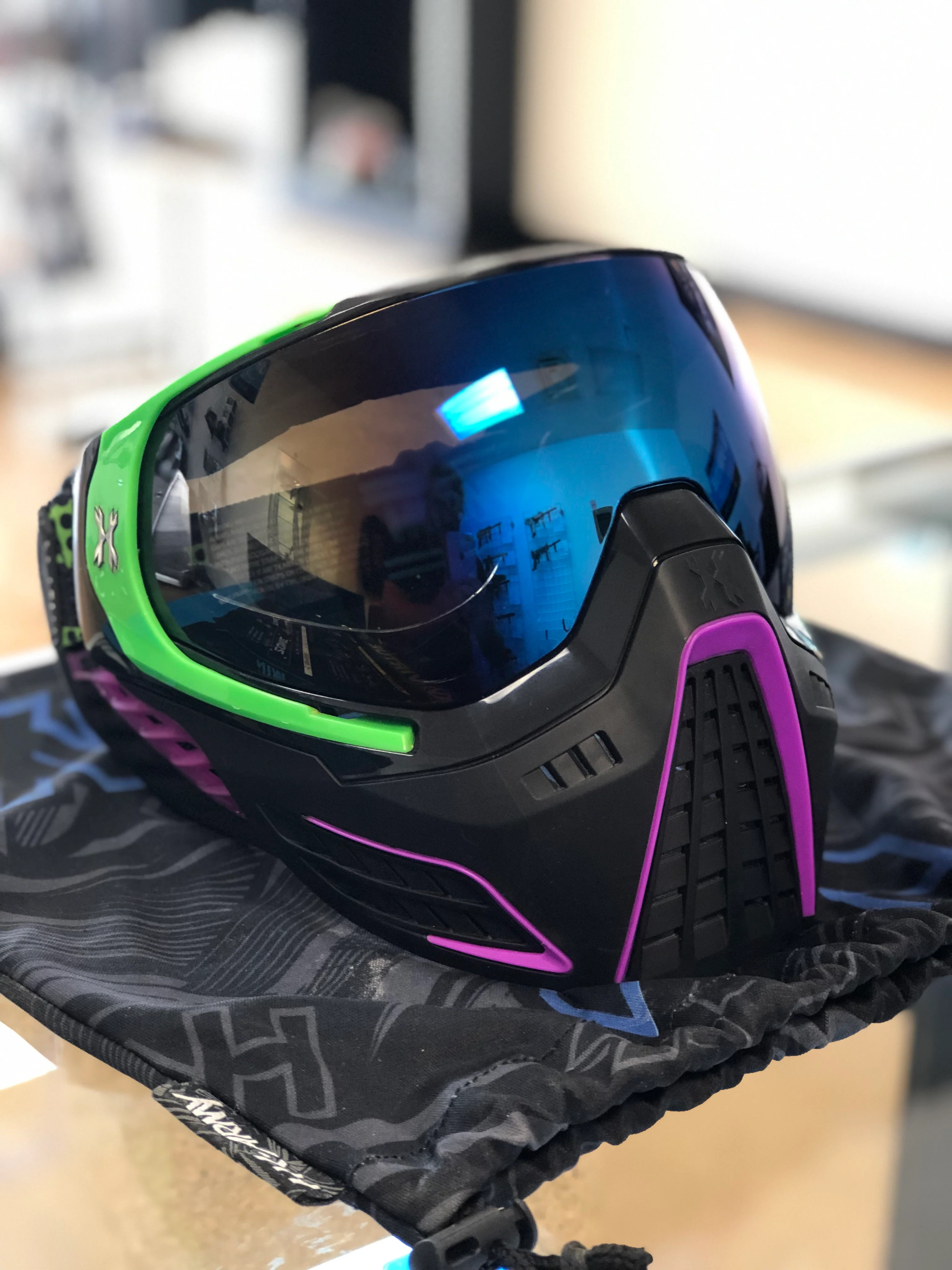 Used HK Army KLR Goggle - Lime / Purple - Image 2